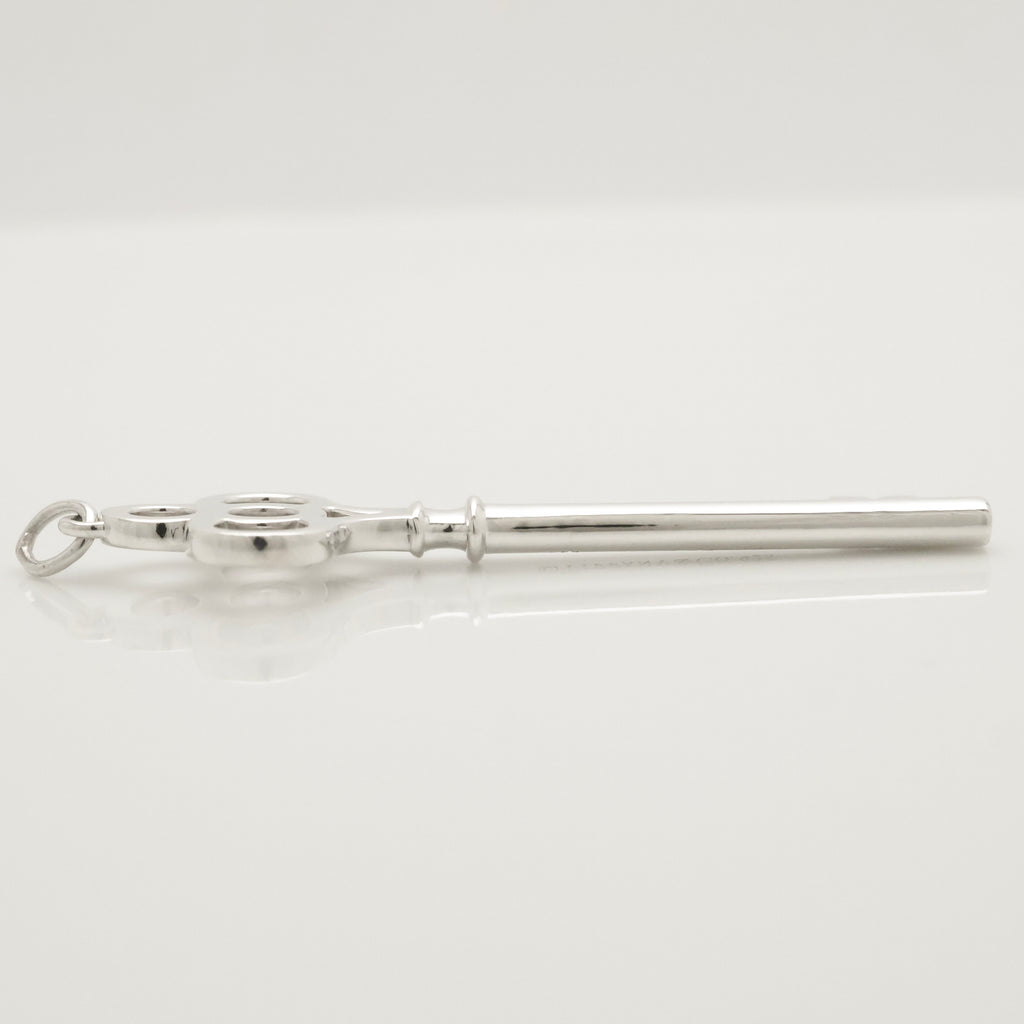 Tiffany & Co. LARGE Crown Key Pendant Charm Sterling Silver 925