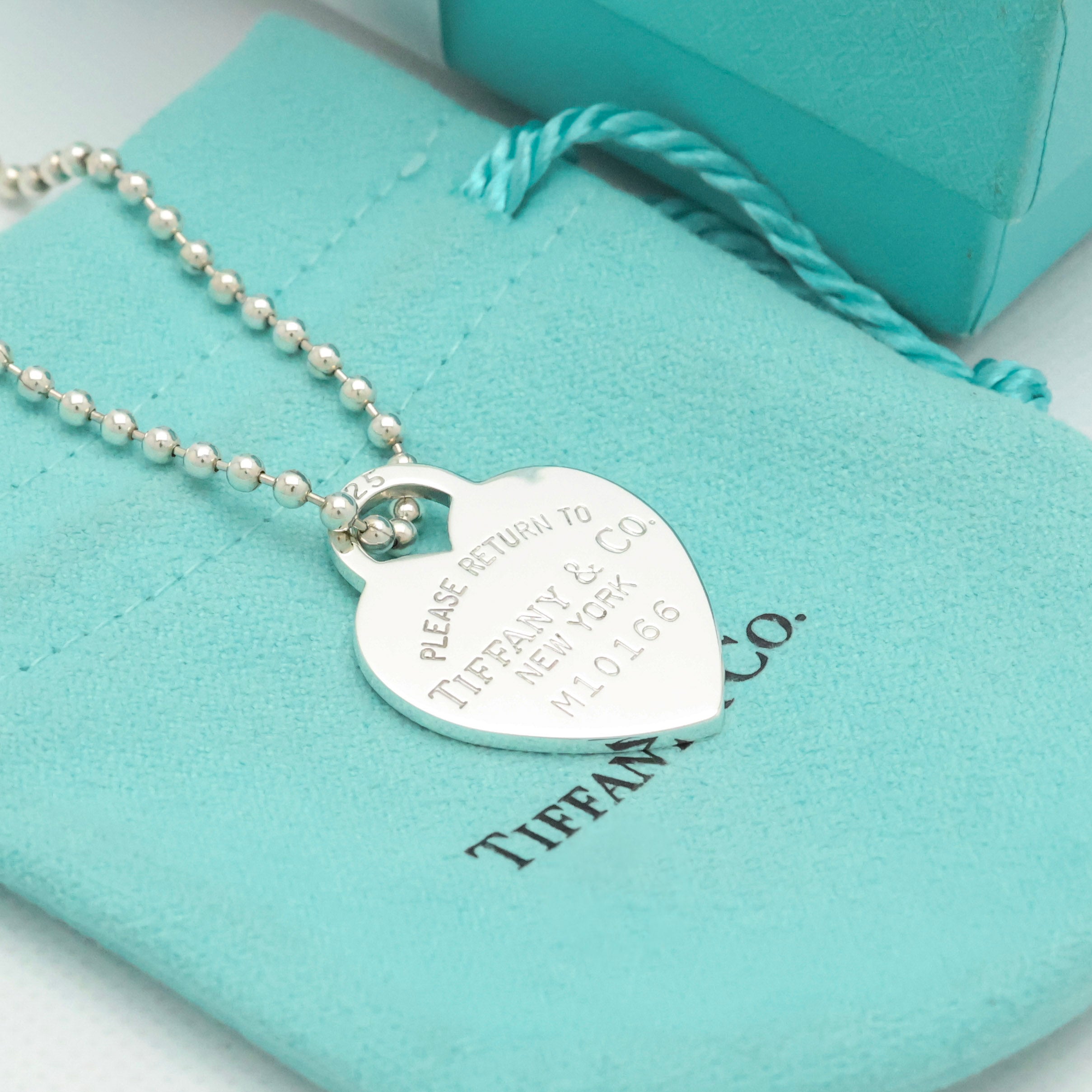 Tiffany & Co. Return to Heart Tag Long Chain Necklace Sterling Silver 925
