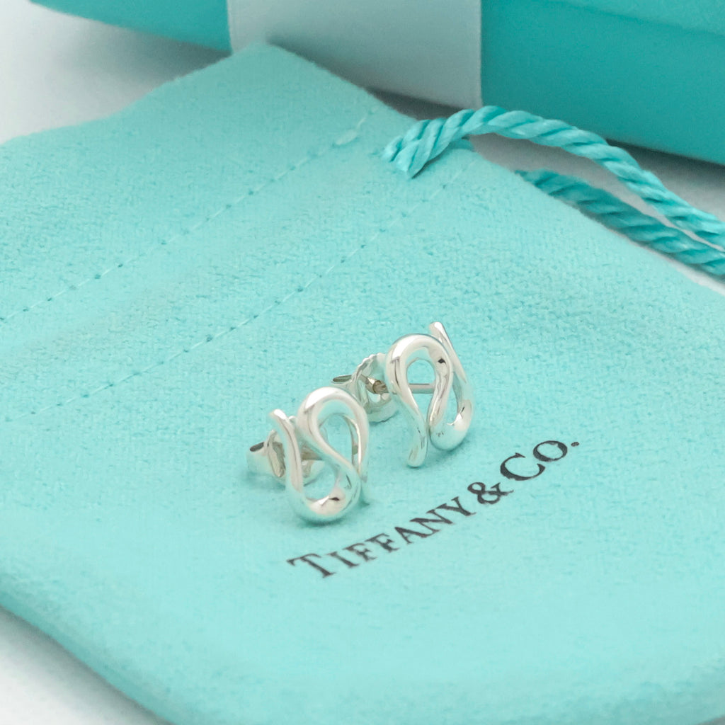 TIFFANY&Co. オープン ウェーブ エルサペレッティ スタッド ピアス AG925