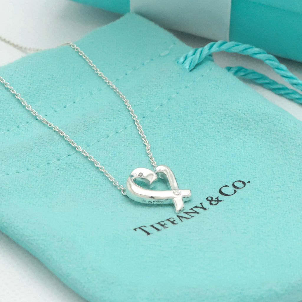 TIFFANY&Co. ラビング ハート 1P ダイヤモンド パロマピカソ ネックレス AG925