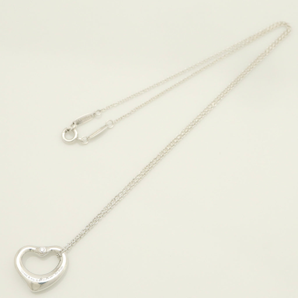 TIFFANY&Co. オープンハート 16mm 2P ダイヤモンド エルサペレッティ ネックレス AG925
