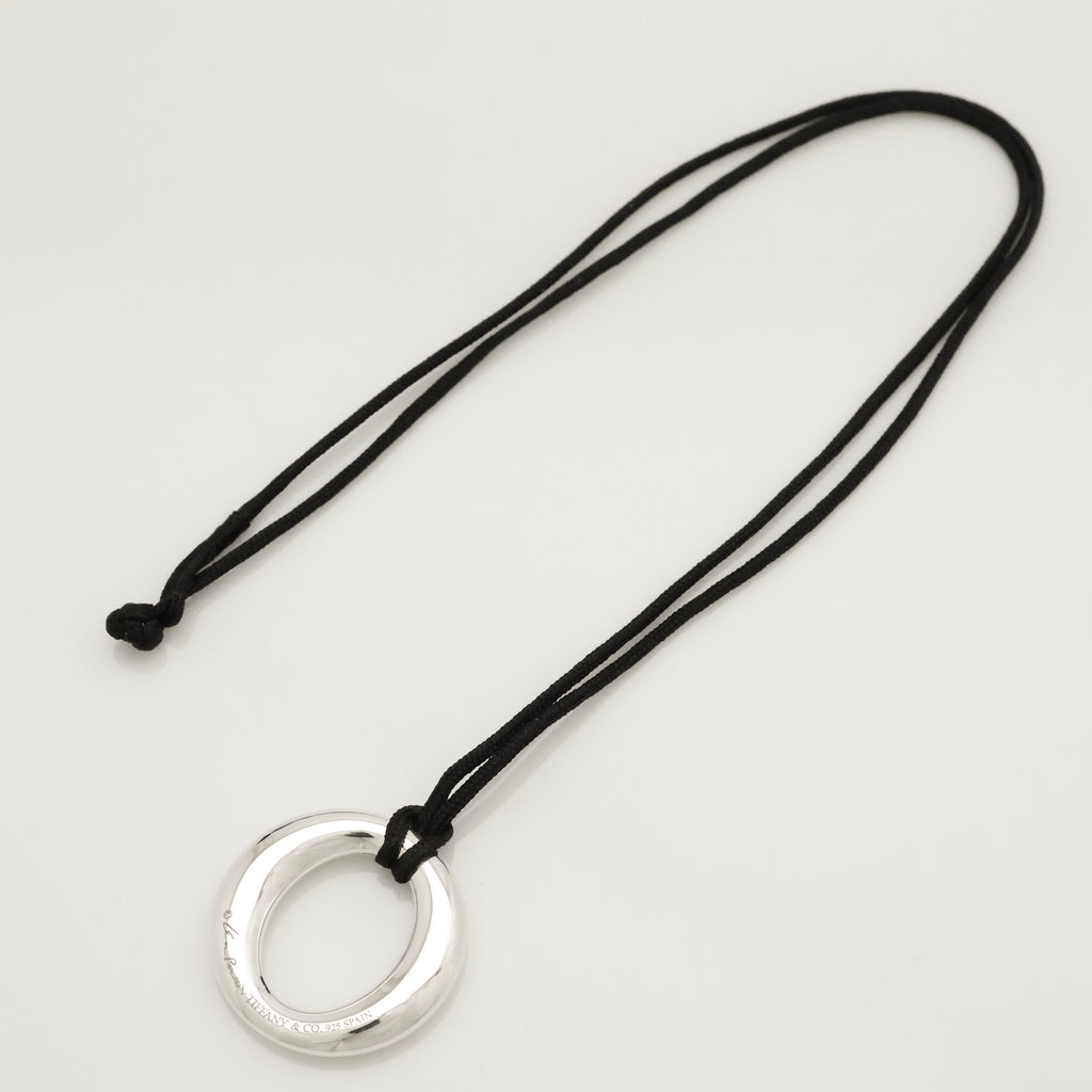  Tiffany & Co. Seviana Silk Cord Necklace Sterling Silver 925