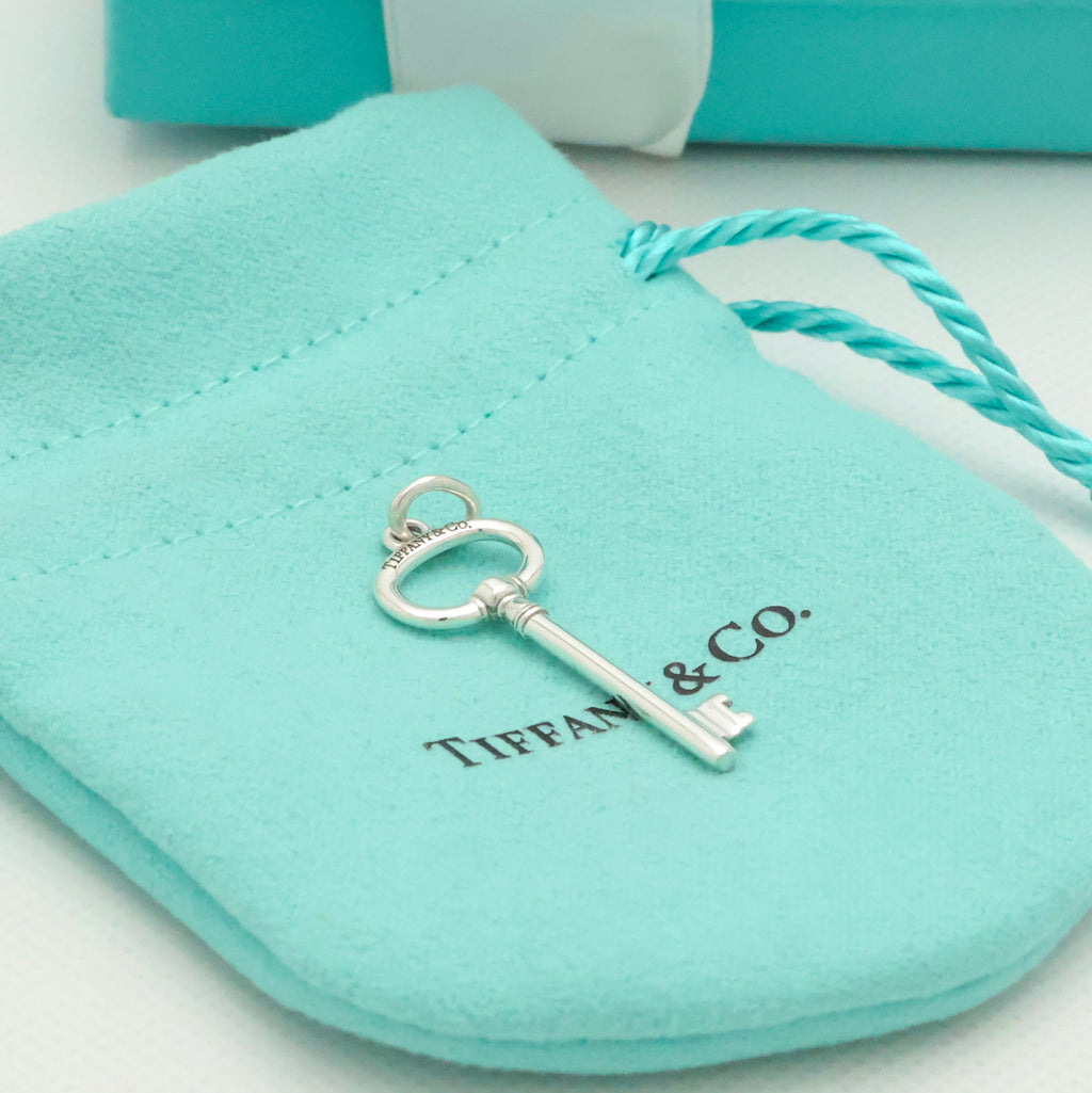 Tiffany & Co. Oval Key Pendant Charm Sterling  Sterling Silver 925