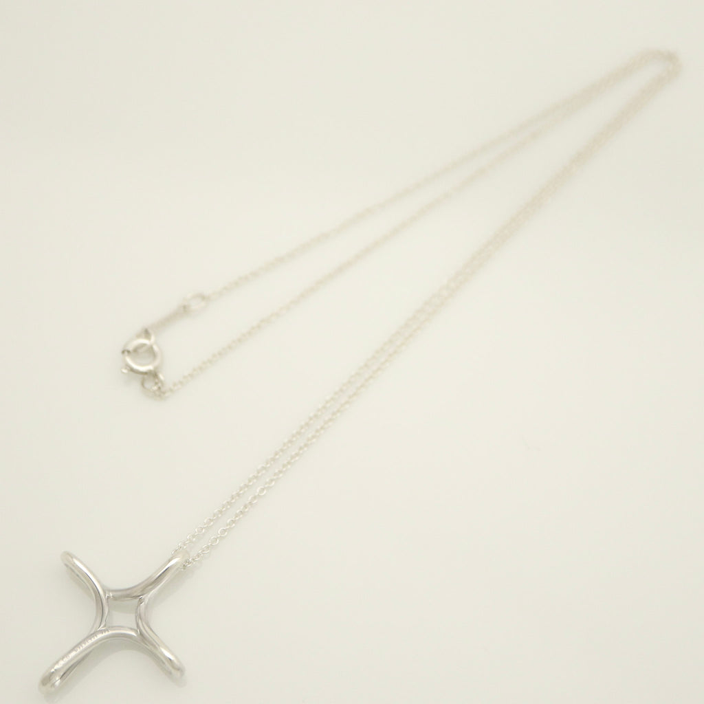  Tiffany & Co.. Infinity Cross Necklace Pendant Silver 925 