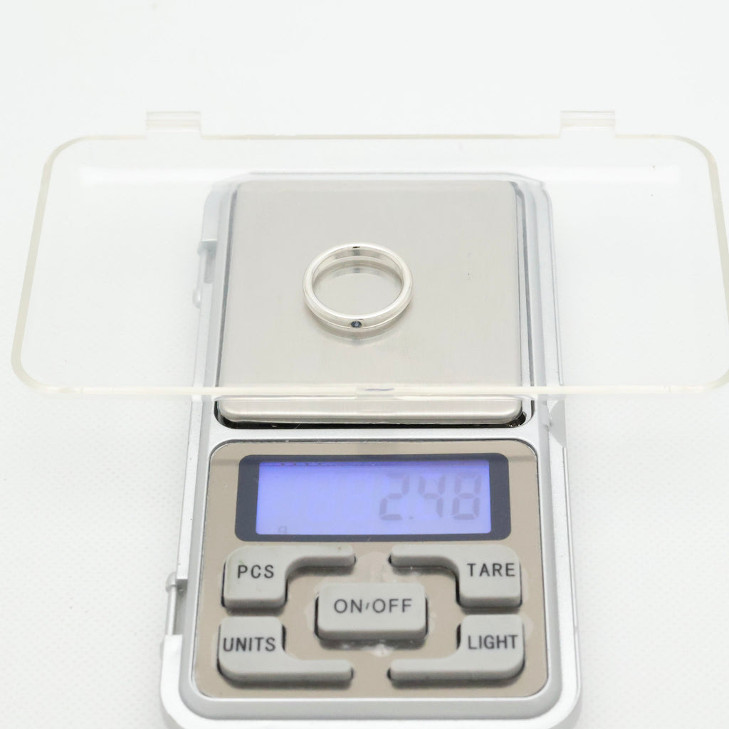 Tiffany & Co. Sapphire Stacking Band Ring Size 4.25-4.5 Sterling Silver 925