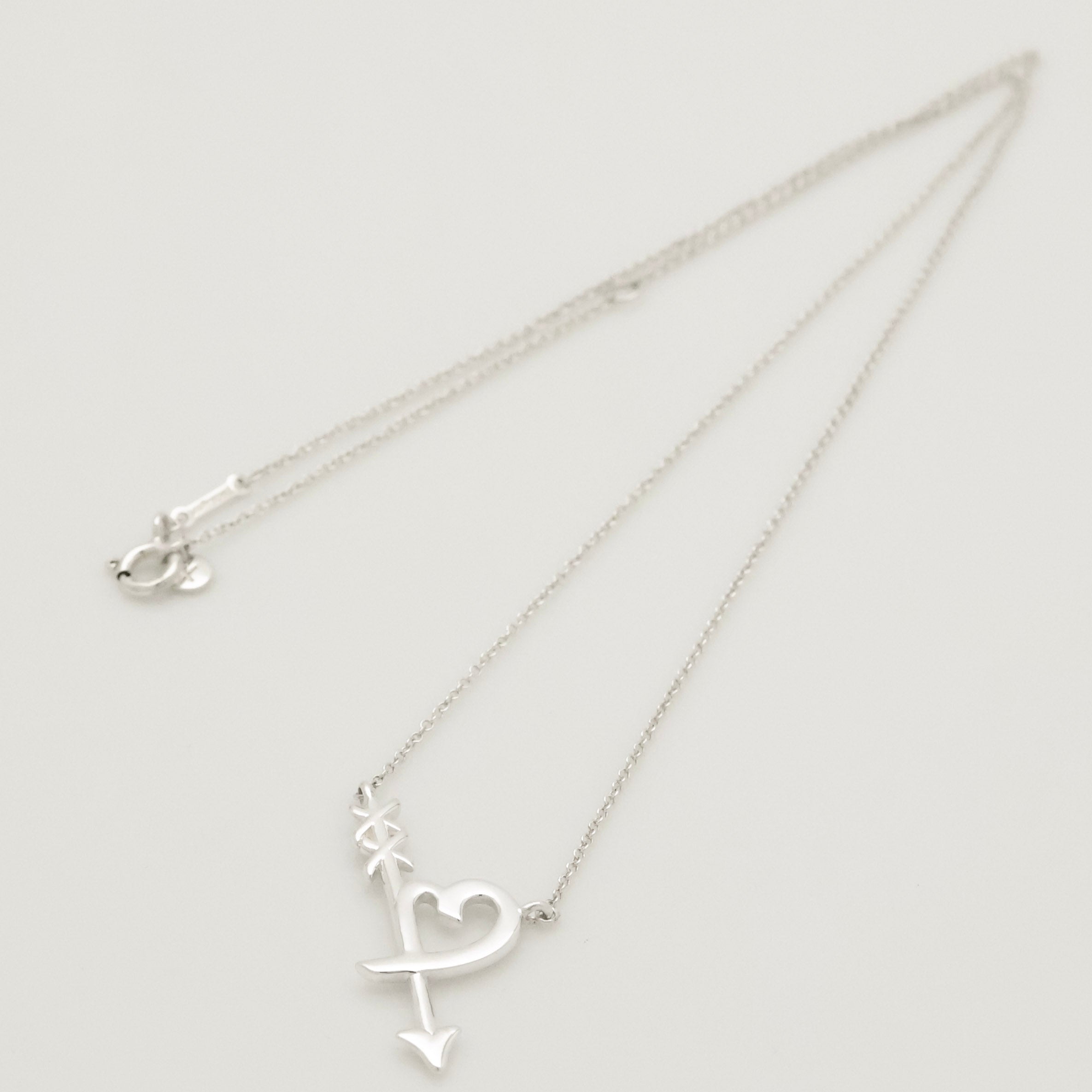  Tiffany & Co. Loving Heart Arrow Necklace Sterling Silver 925 