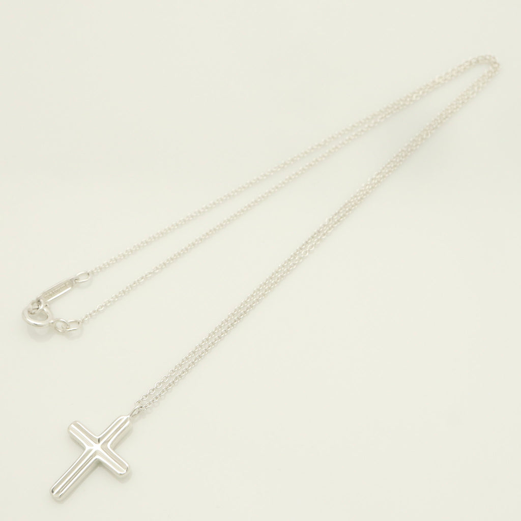  Tiffany & Co. Picasso Groove Cross Necklace Sterling Silver 925 