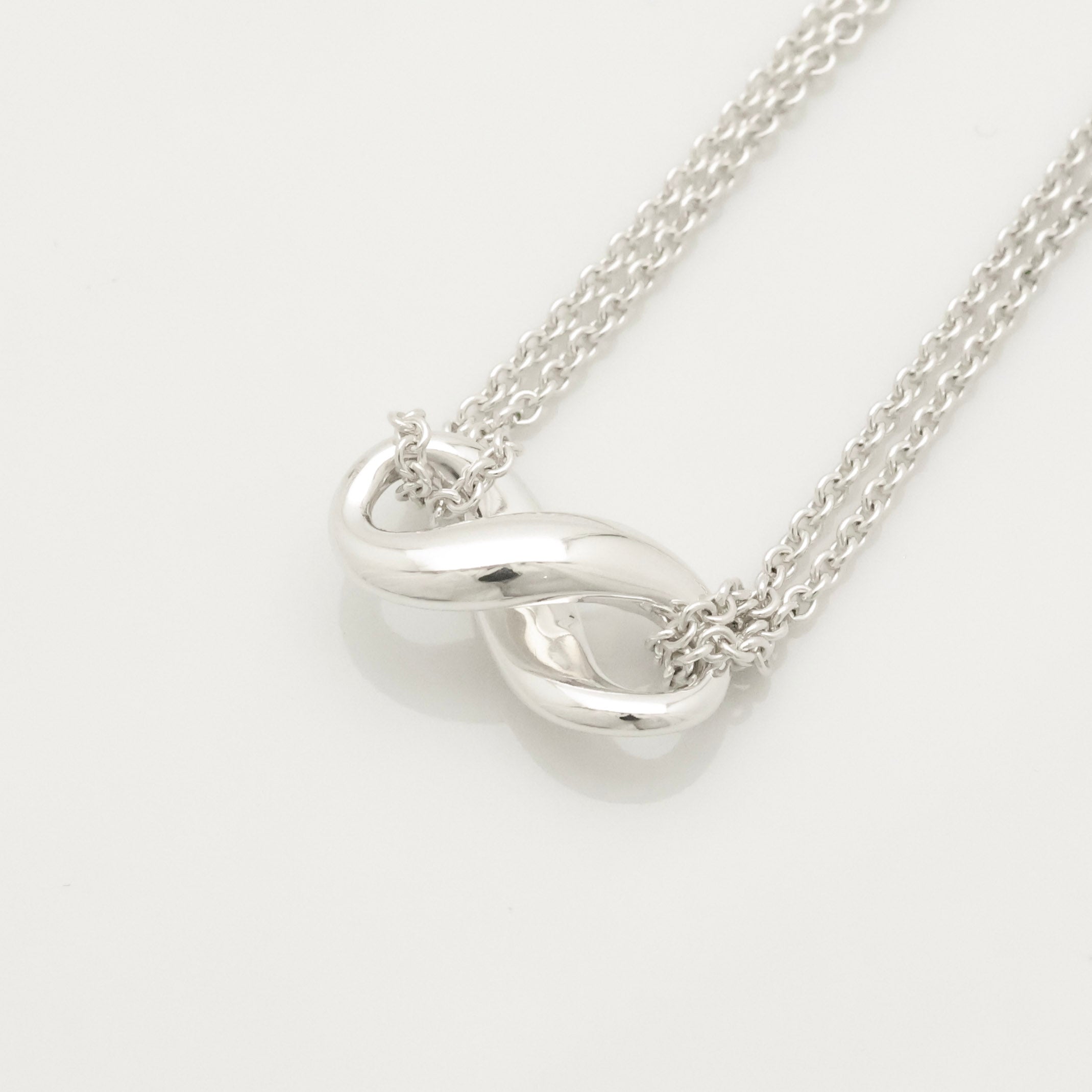 Tiffany & Co. Infinity Double Chain Necklace Sterling Silver 925