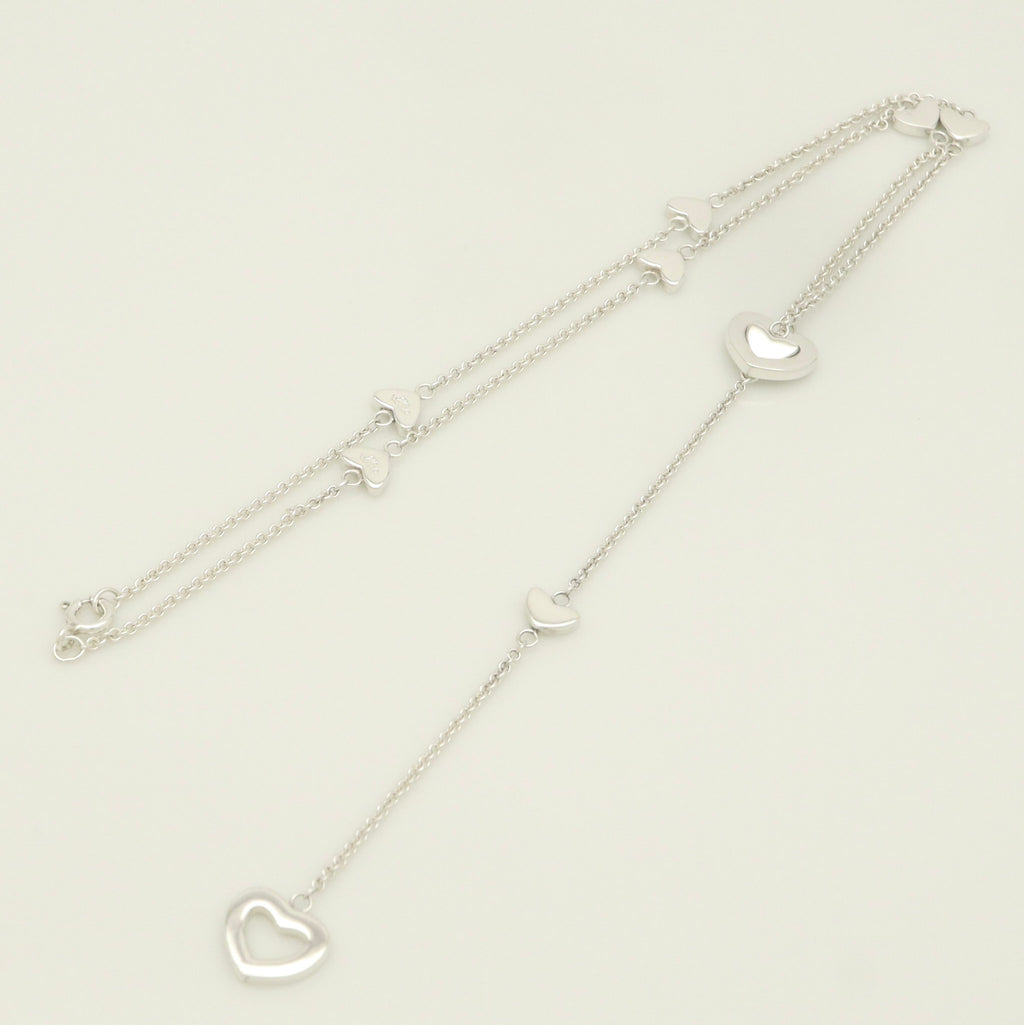 Tiffany & Co. Heart Link Lariat Necklace Pendant Sterling Silver 925