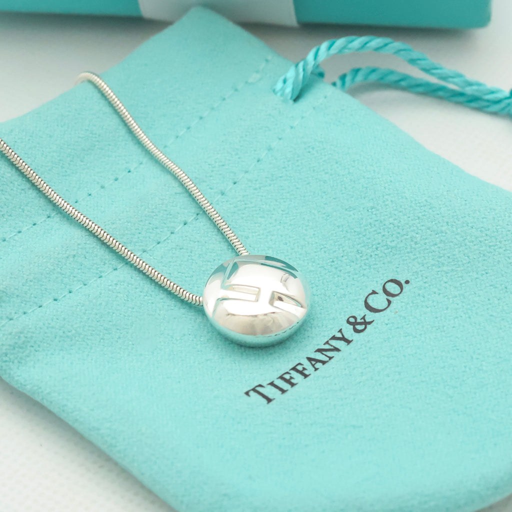 TIFFANY&Co. イニシャル レター H ラウンド スネーク チェーン ネックレス AG925