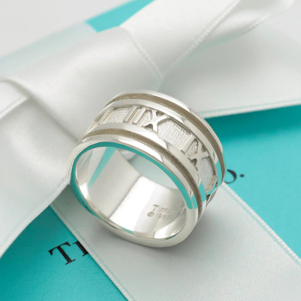 Tiffany & Co. Atlas Wide Ring Size 7-7.25 Sterling Silver 925