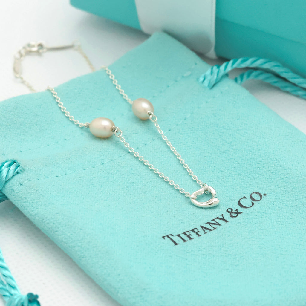 TIFFANY&Co. バイザヤード パール オープン ハート エルサペレッティ ブレスレット AG925