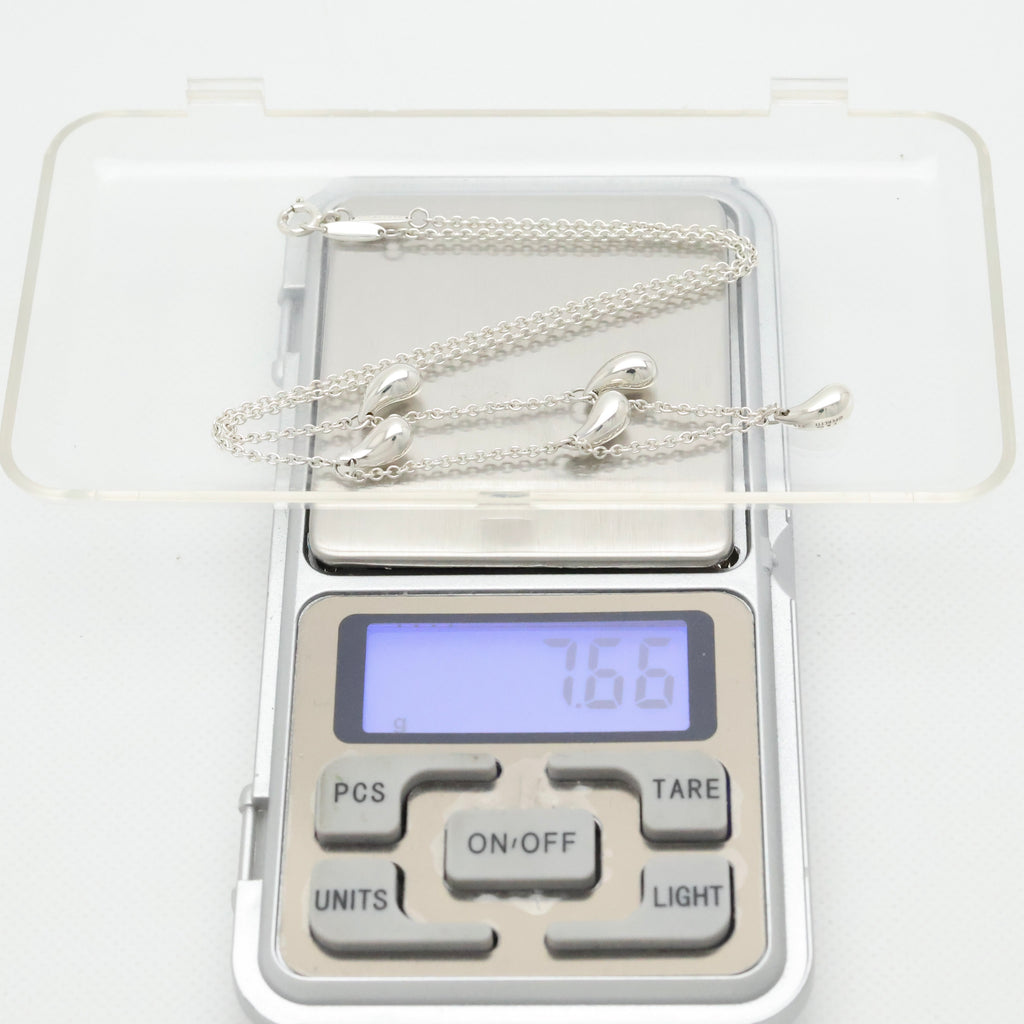 Tiffany & Co. Elsa Peretti Five 5 Teardrop Necklace Sterling Silver 925