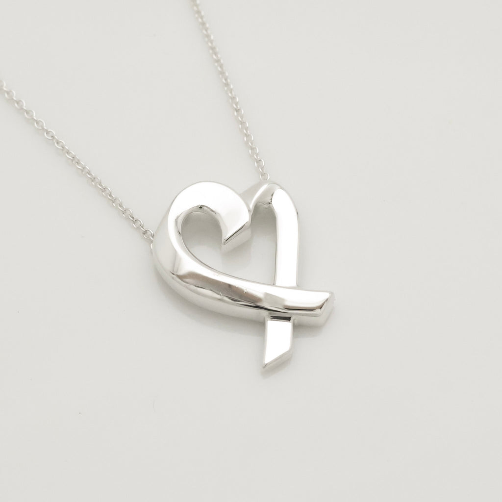 Tiffany & Co. Loving Heart Pendant Necklace Sterling Silver 925 