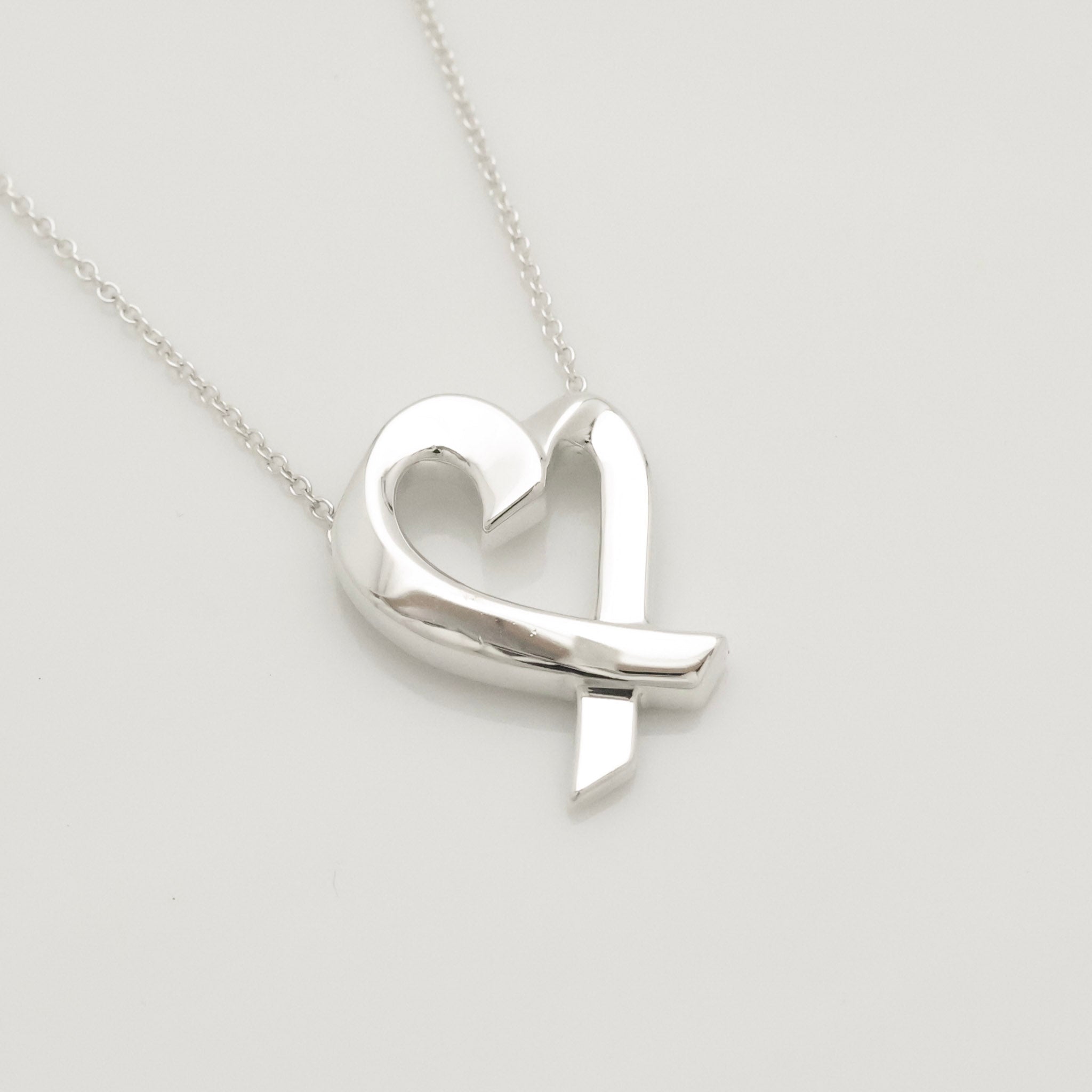 Tiffany & Co. Loving Heart Pendant Necklace Sterling Silver 925 