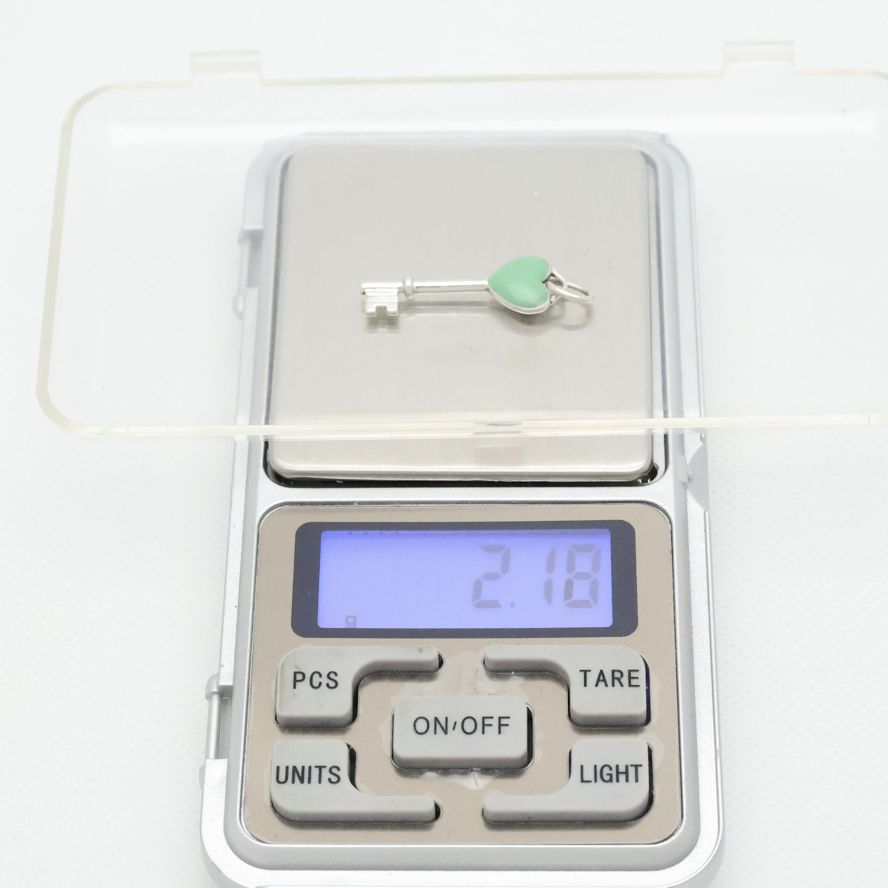 TIFFANY&Co. ハート キー ブルー エナメル チャーム AG925