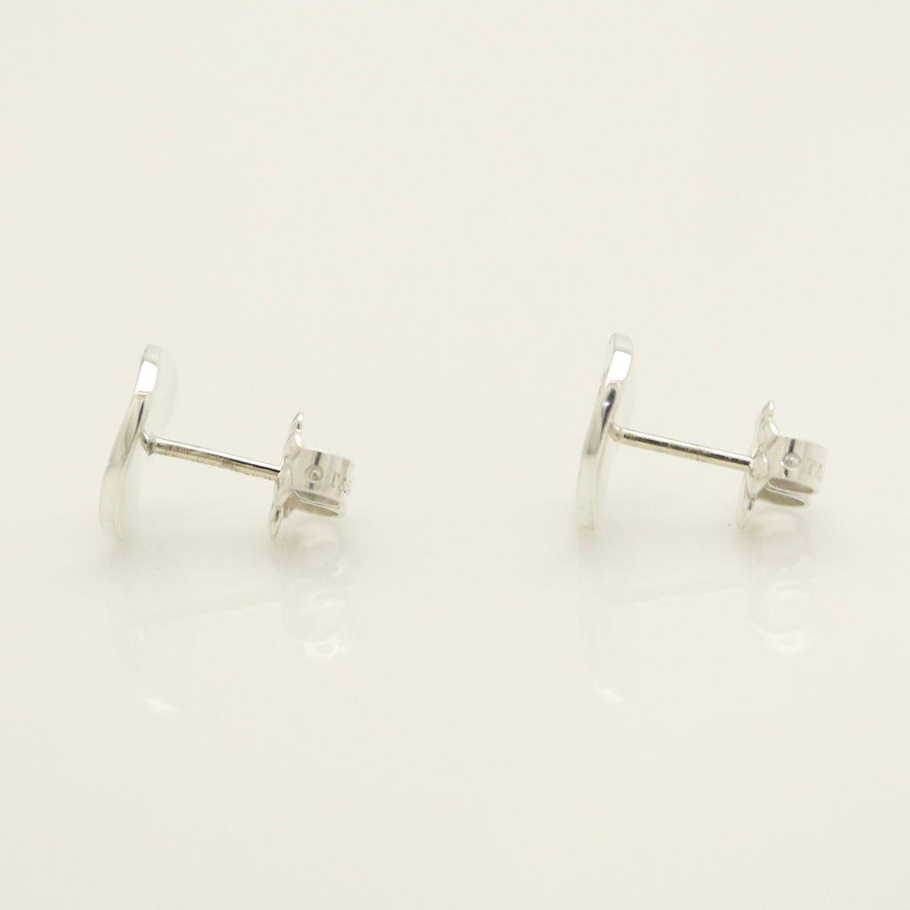 Tiffany & Co. Notes New York Wavy Circle Round Earrings Sterling Silver 925