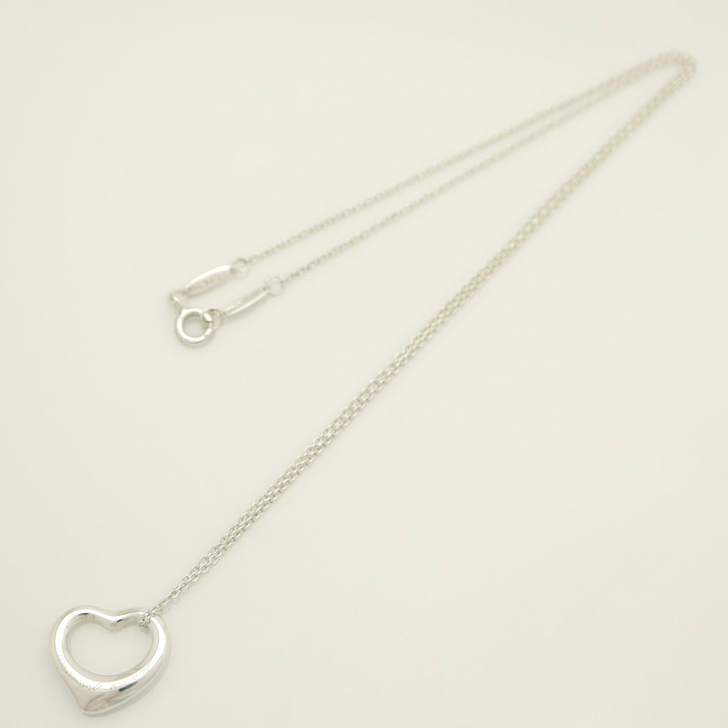 Tiffany & Co. Open Heart 16mm Pendant Necklace  Sterling Silver 925