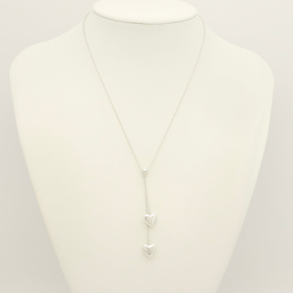 TIFFANY&Co. ダブル パフ ハート ドロップ ネックレス AG925