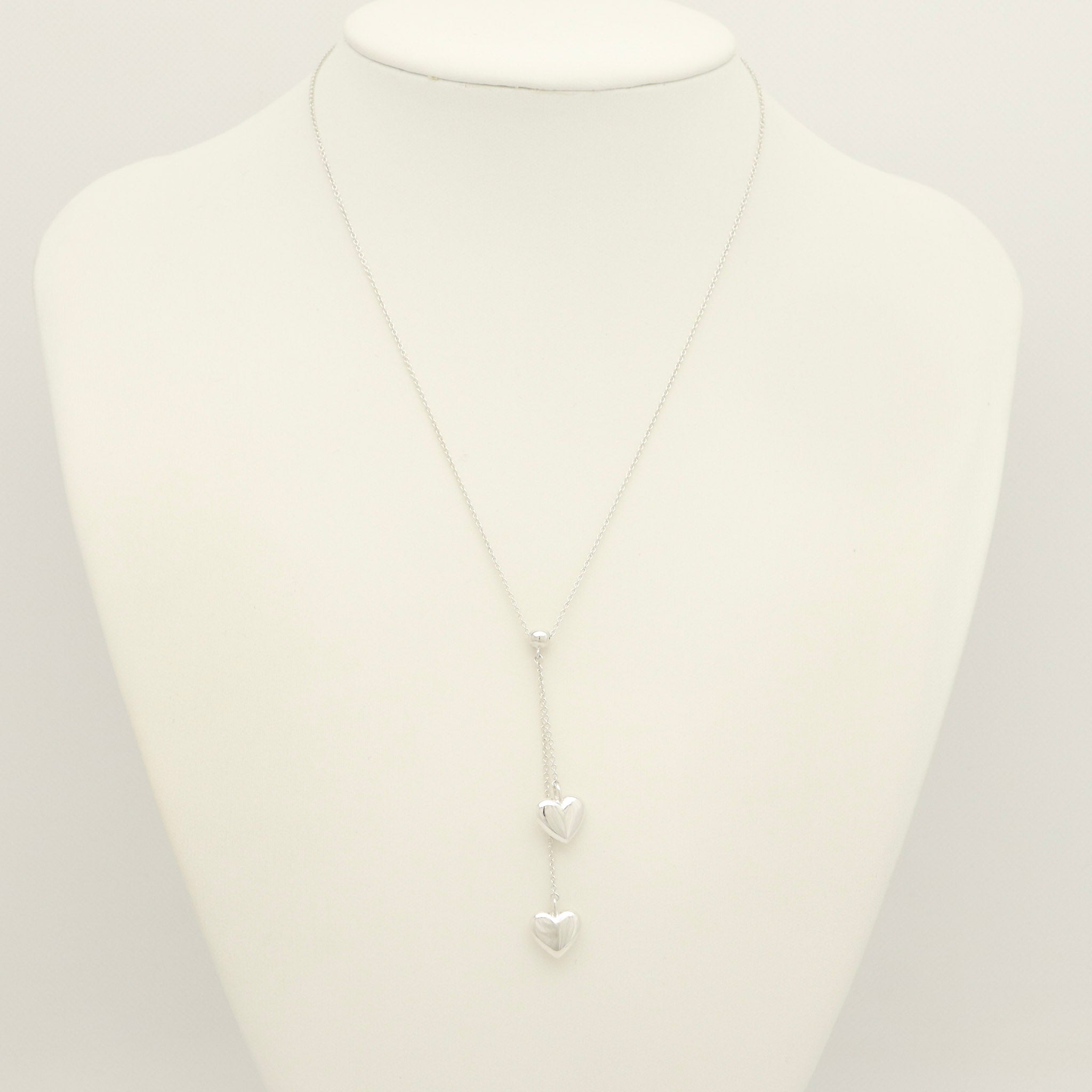 TIFFANY&Co. ダブル パフ ハート ドロップ ネックレス AG925