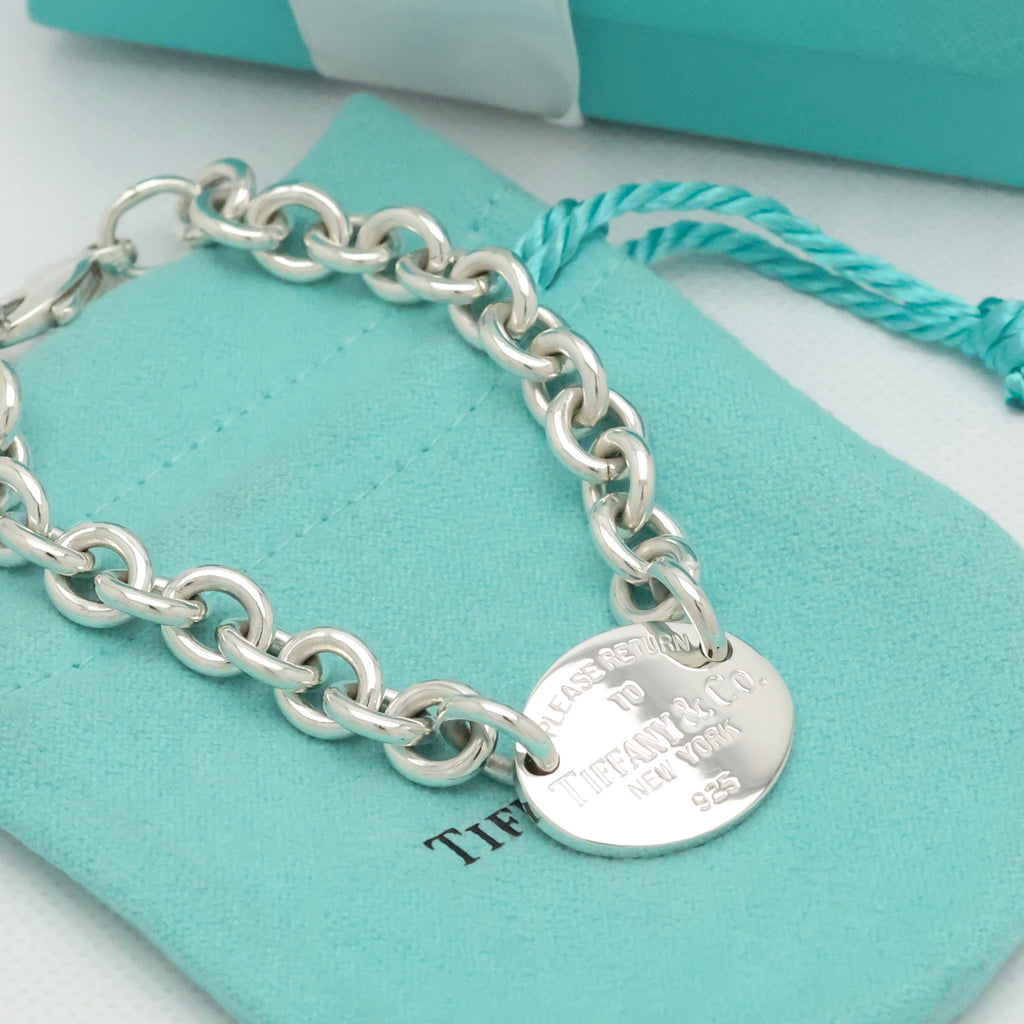 TIFFANY&Co. リターントゥ ティファニー オーバル タグ チャーム チェーン ブレスレット AG925