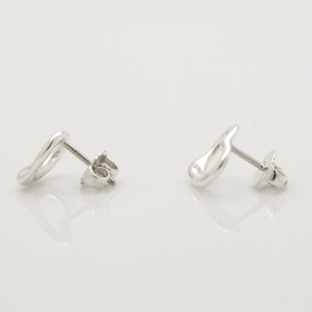 Tiffany & Co. Elsa Peretti Open Heart Stud Earrings Sterling Silver 925