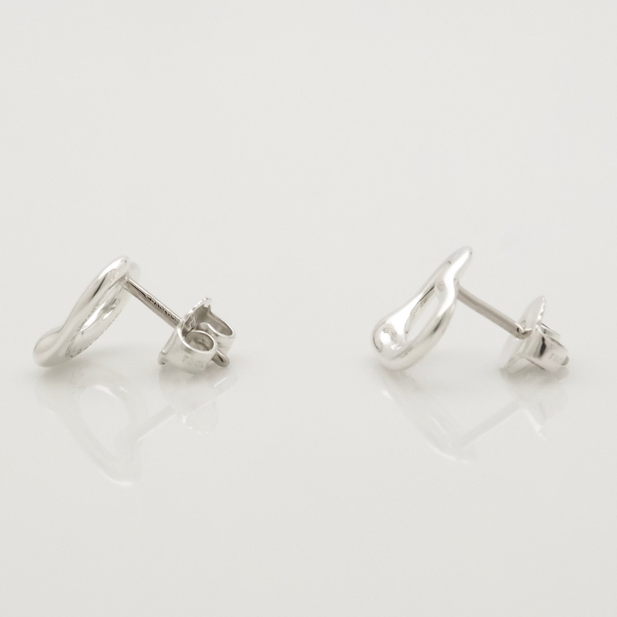 Tiffany & Co. Elsa Peretti Open Heart Stud Earrings Sterling Silver 925