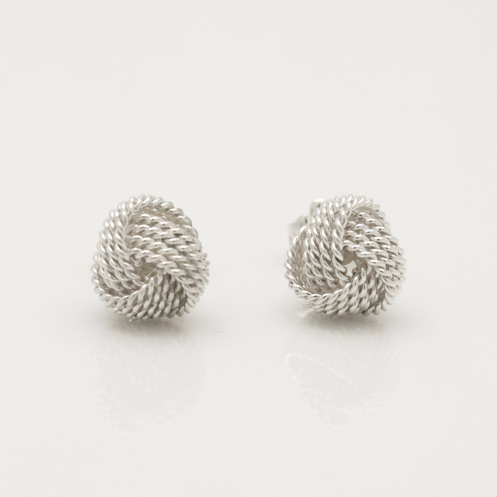 Tiffany & Co. Somerset Twist Knot Mesh Stud Earring Sterling Silver 925