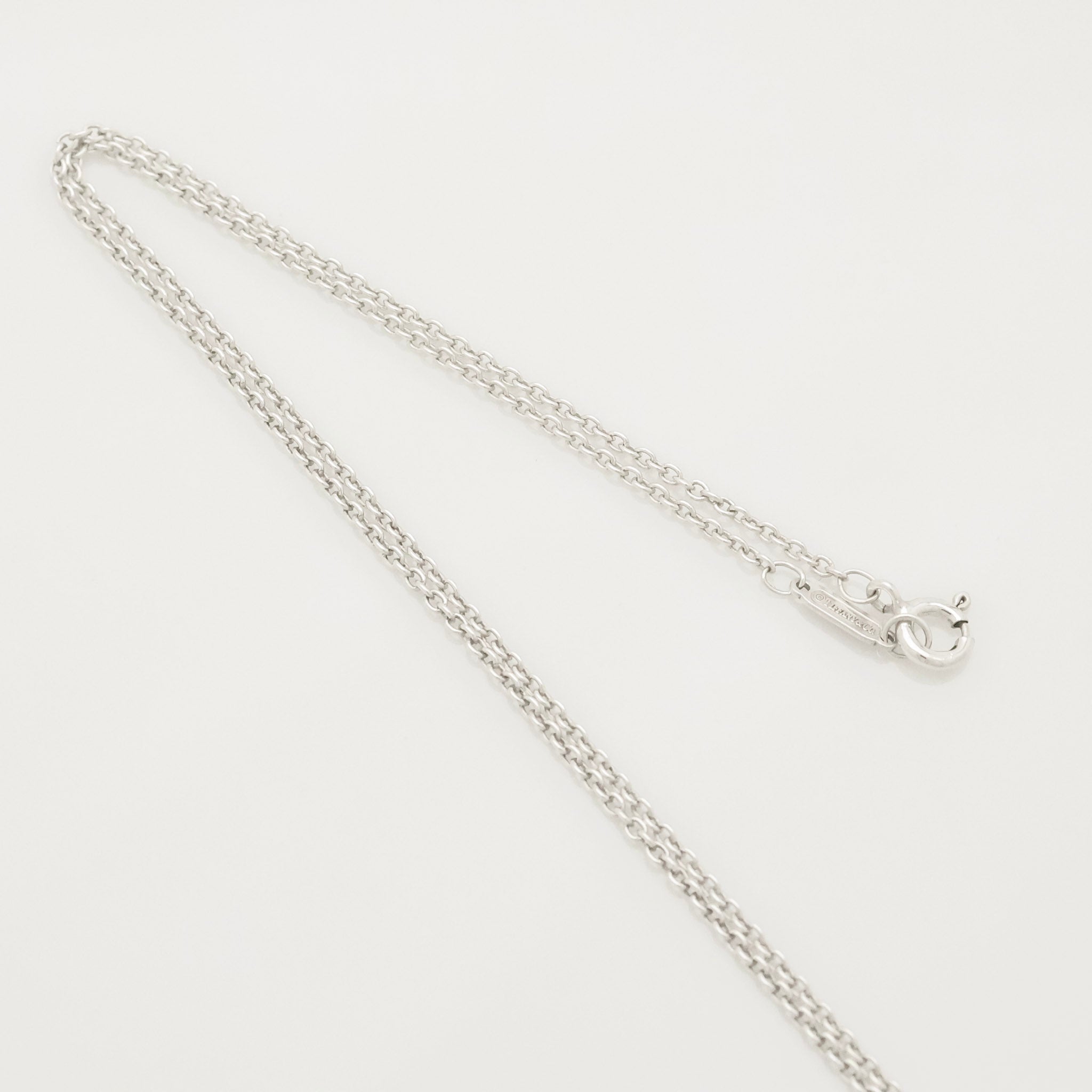 Tiffany & Co. Stencil Cutout Two Heart Necklace  Sterling Silver 925