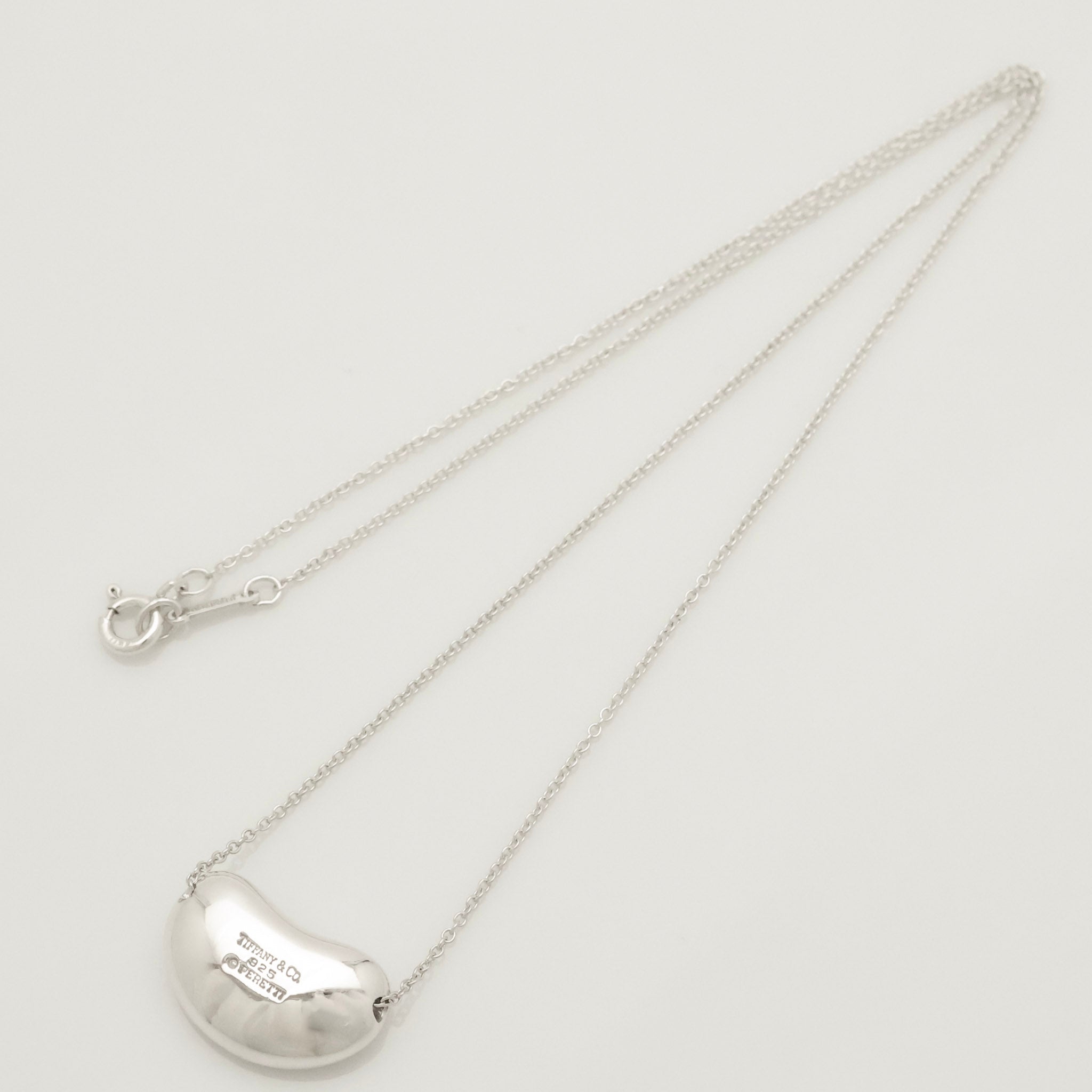  Tiffany & Co. Peretti Large  Bean Necklace  Sterling Silver 925 