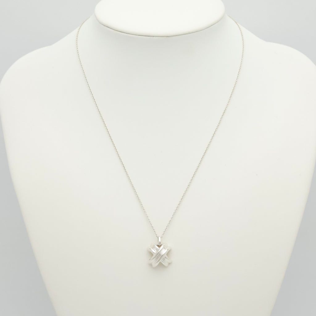 Tiffany & Co. Signature Cross Pendant Necklace Sterling Silver 925 