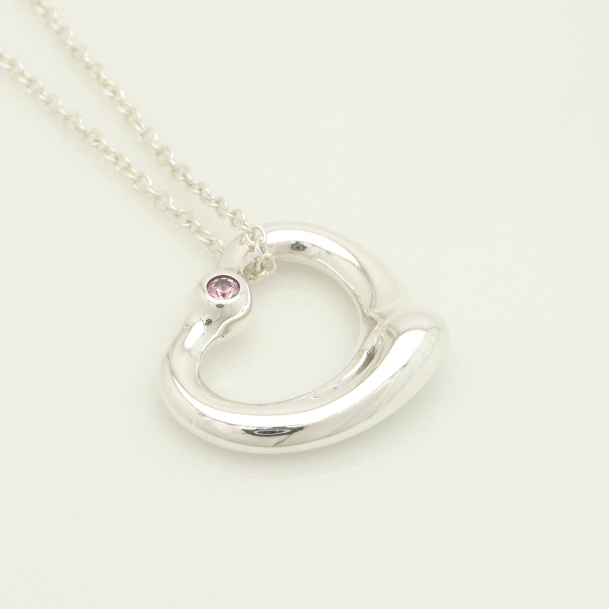 TIFFANY&Co. オープンハート 1P ピンク サファイア エルサペレッティ ネックレス AG925