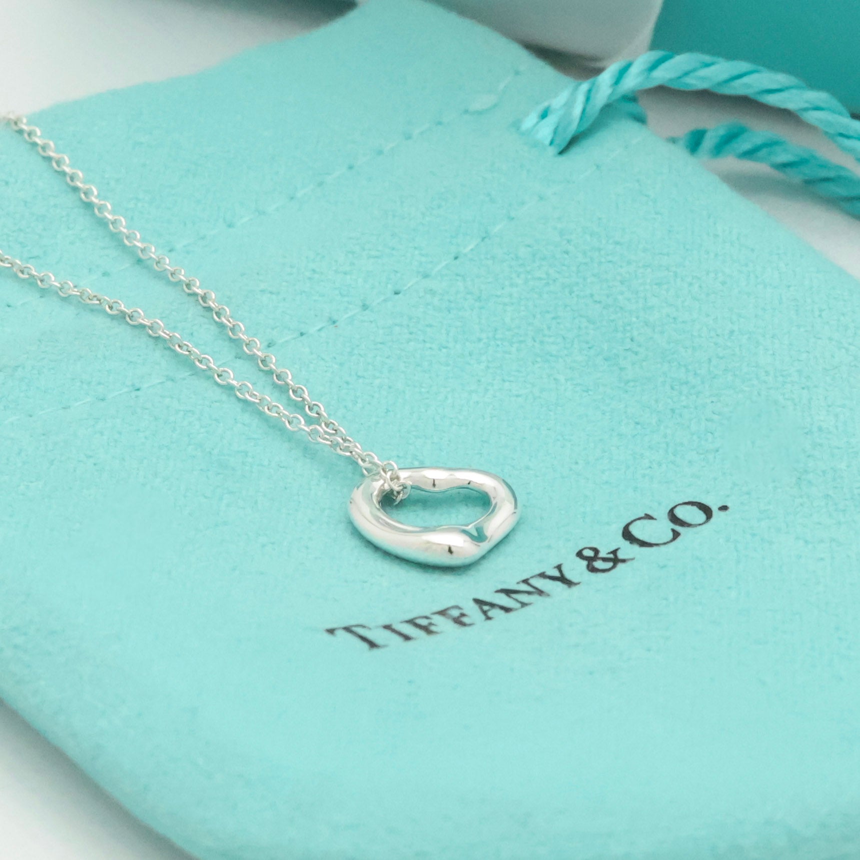 TIFFANY&Co. オープンハート 11mm エルサペレッティ ネックレス AG925