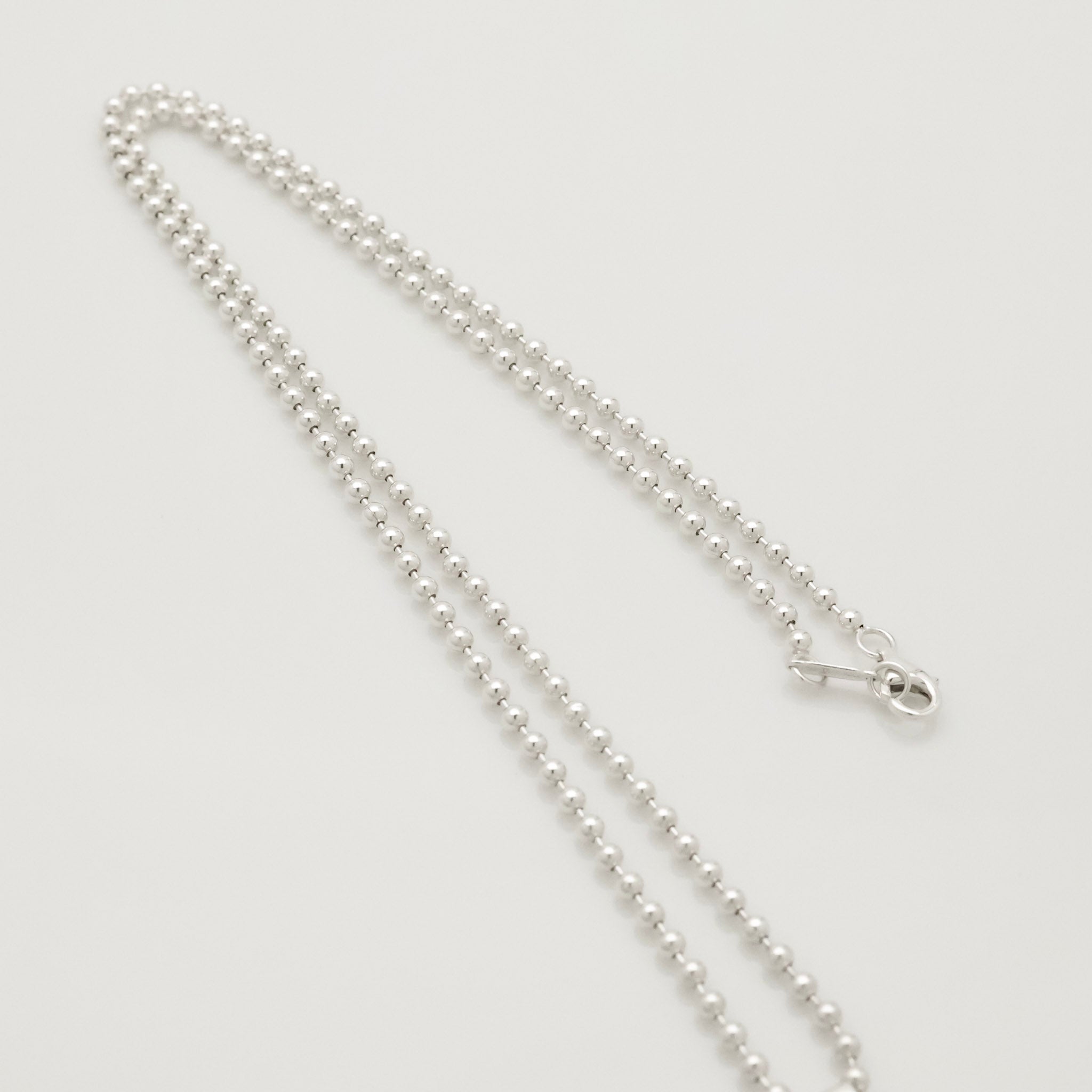 Tiffany & Co. Atlas Dog Tag Plate Ball Chain Necklace Sterling Silver 925