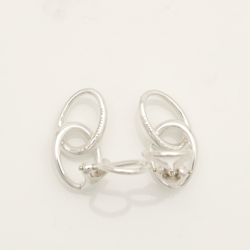  Tiffany & Co. Peretti Double Loop Clip-On Earrings Sterling Silver 925