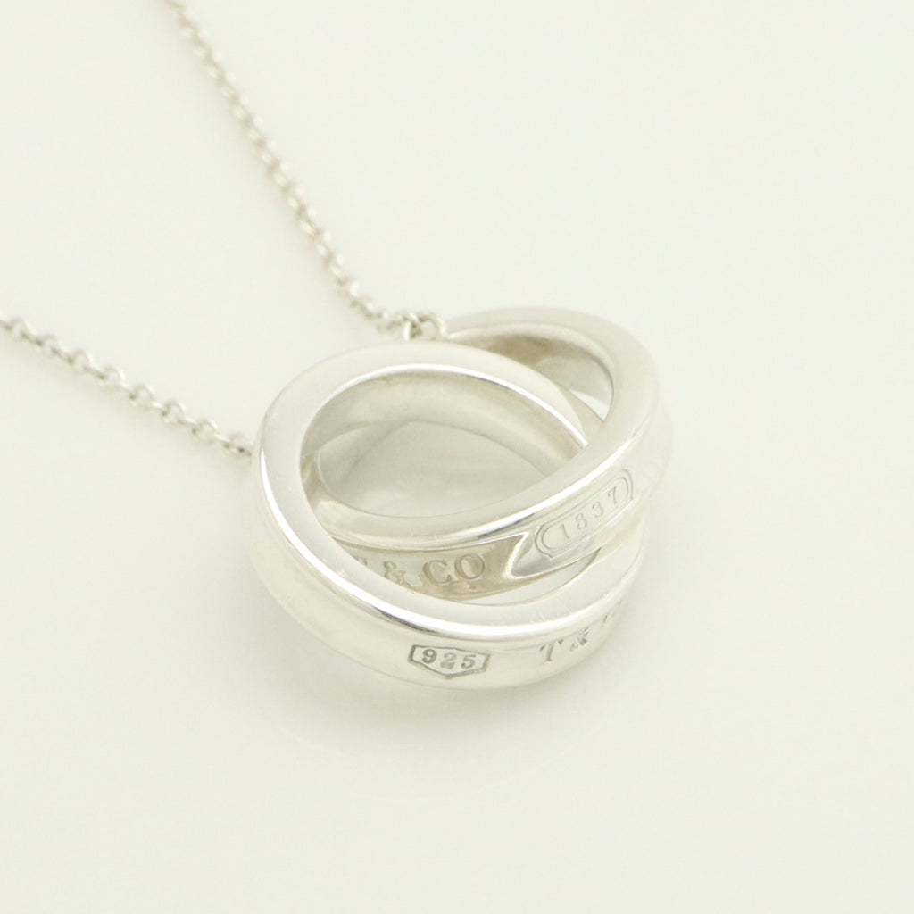Tiffany & Co. 1837 Interlocking Circles Lariat Necklace Sterling Silver 925