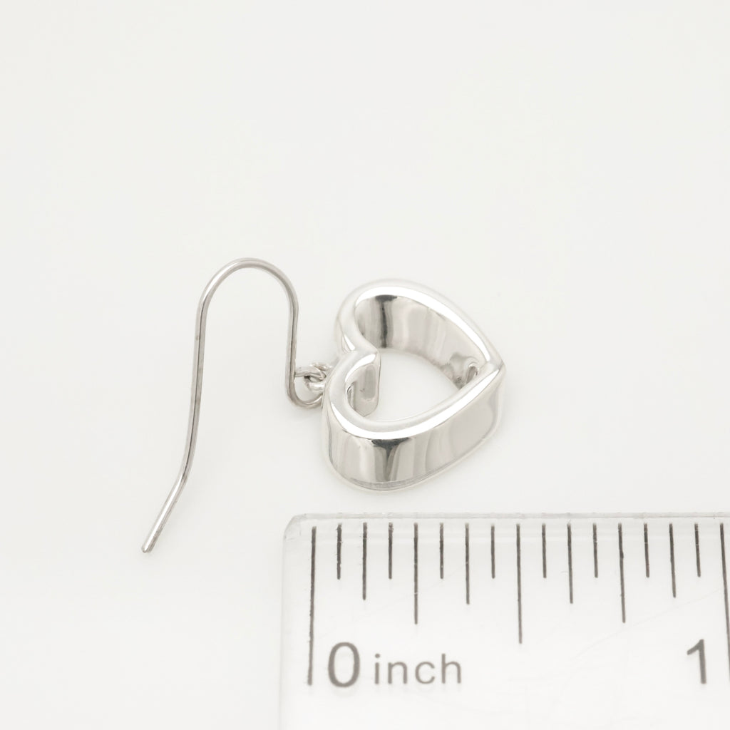 Authentic Tiffany & Co. 3D Geometric Heart Hook Earrings Sterling Silver 925