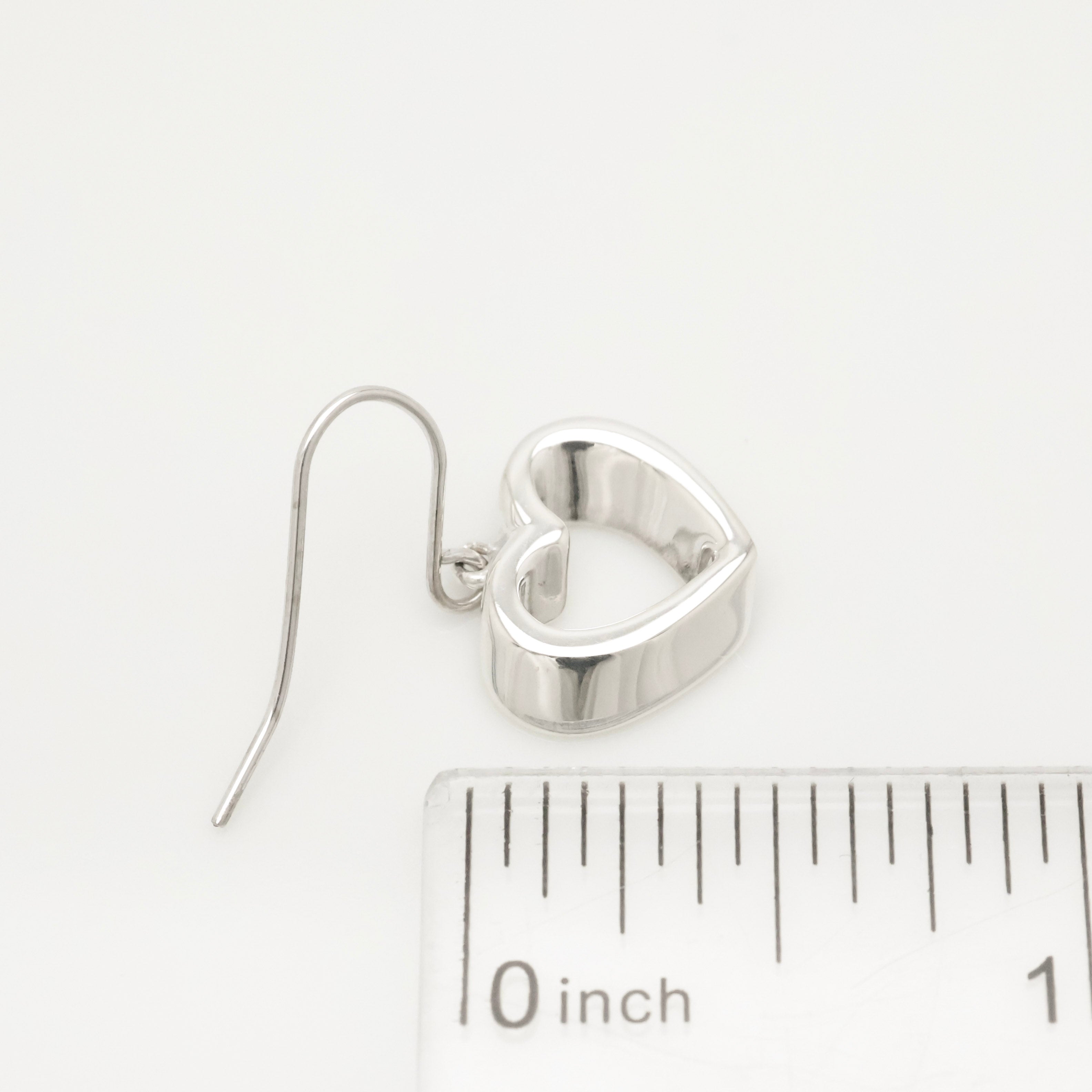 Authentic Tiffany & Co. 3D Geometric Heart Hook Earrings Sterling Silver 925