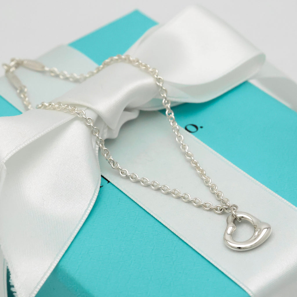 Tiffany & Co. Peretti 11mm Open Heart Bracelet Sterling Silver 925