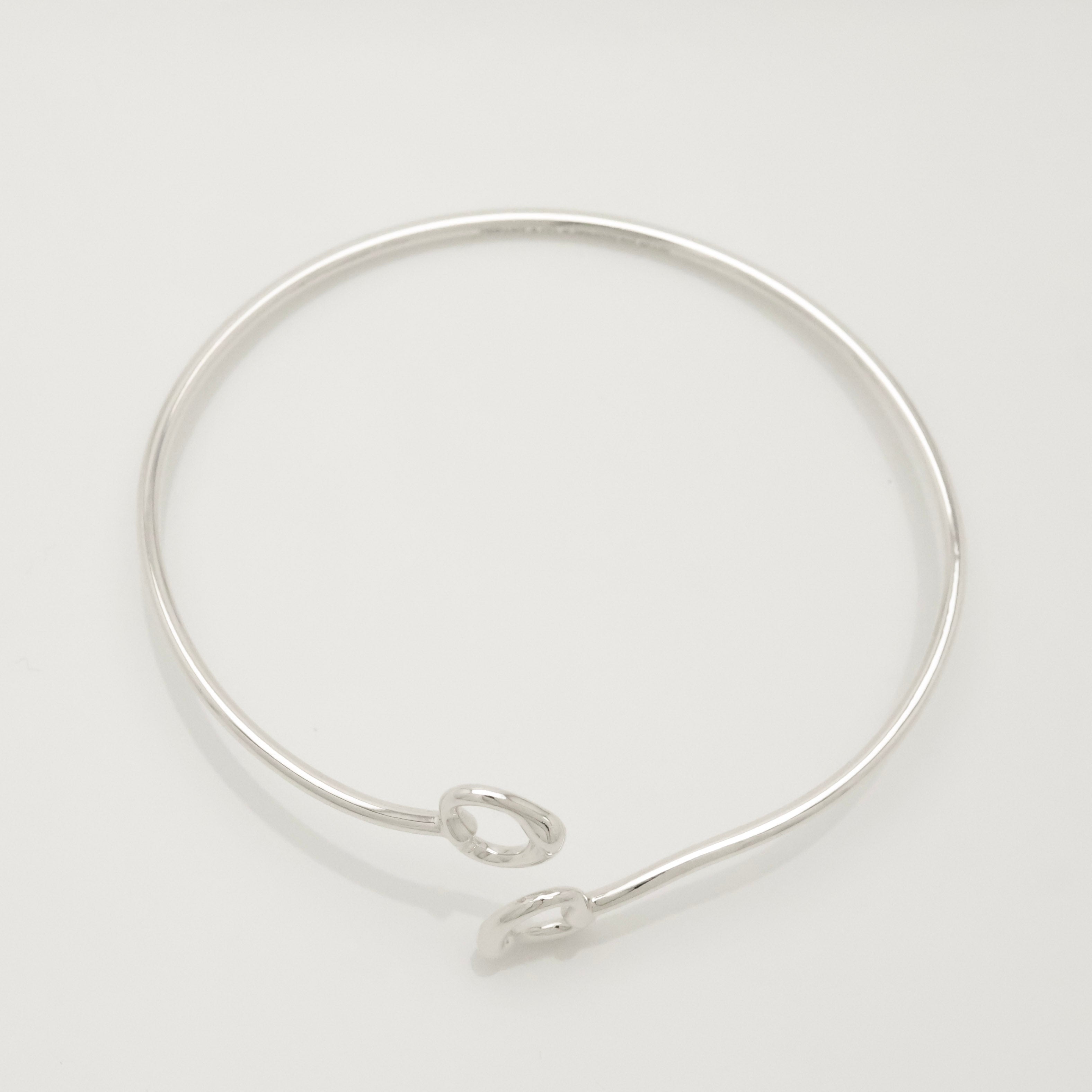 Tiffany & Co. Interlocking Double Loop Bangle Bracelet Sterling Silver 925