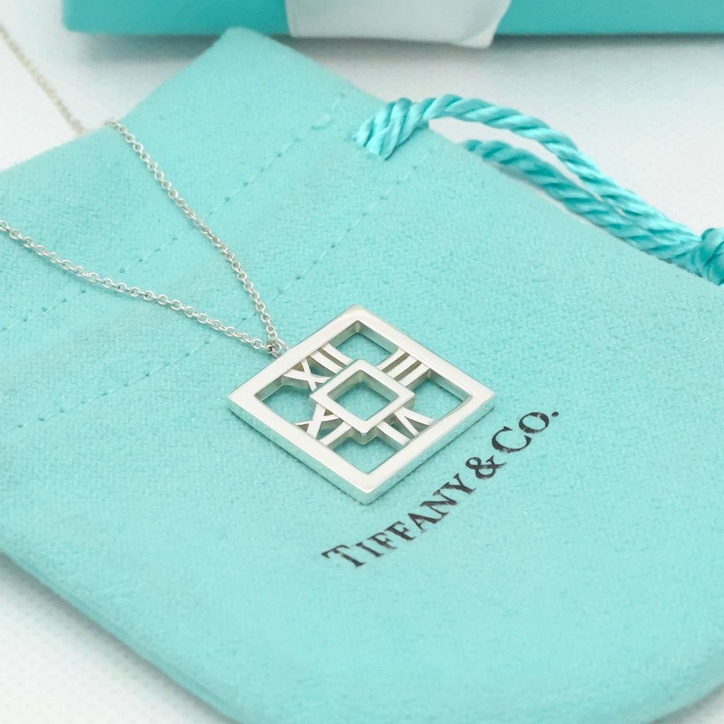 TIFFANY&Co. アトラス オープン スクエア ネックレス AG925