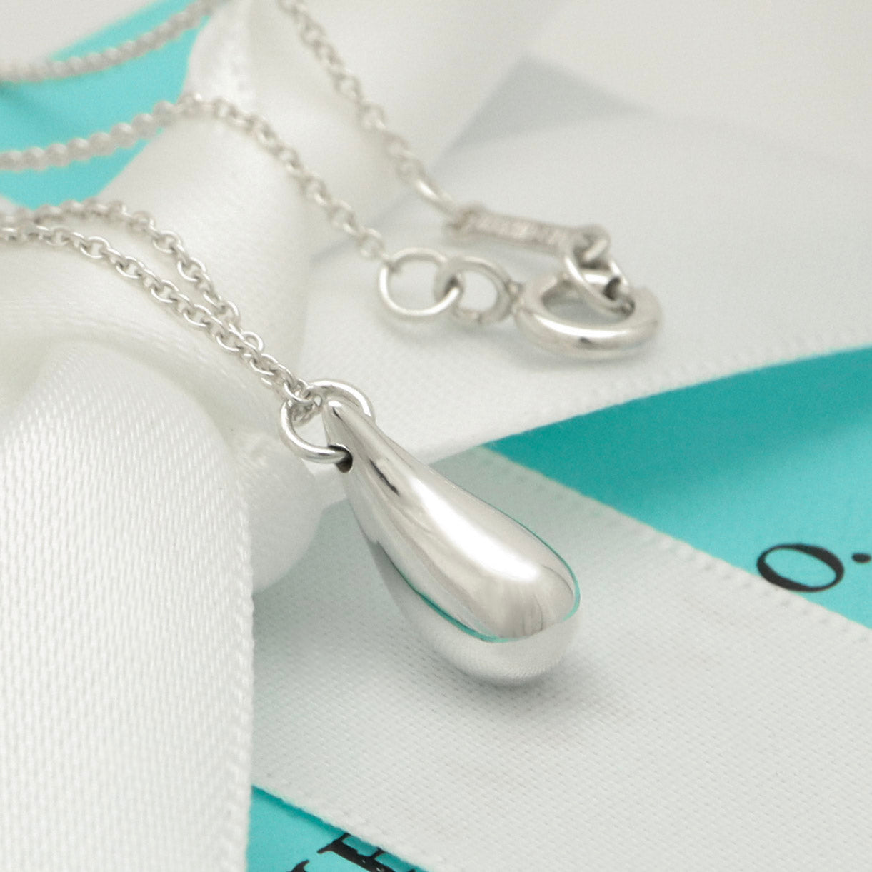 Tiffany & Co. Teardrop Necklace Pendant Sterling Silver 925 