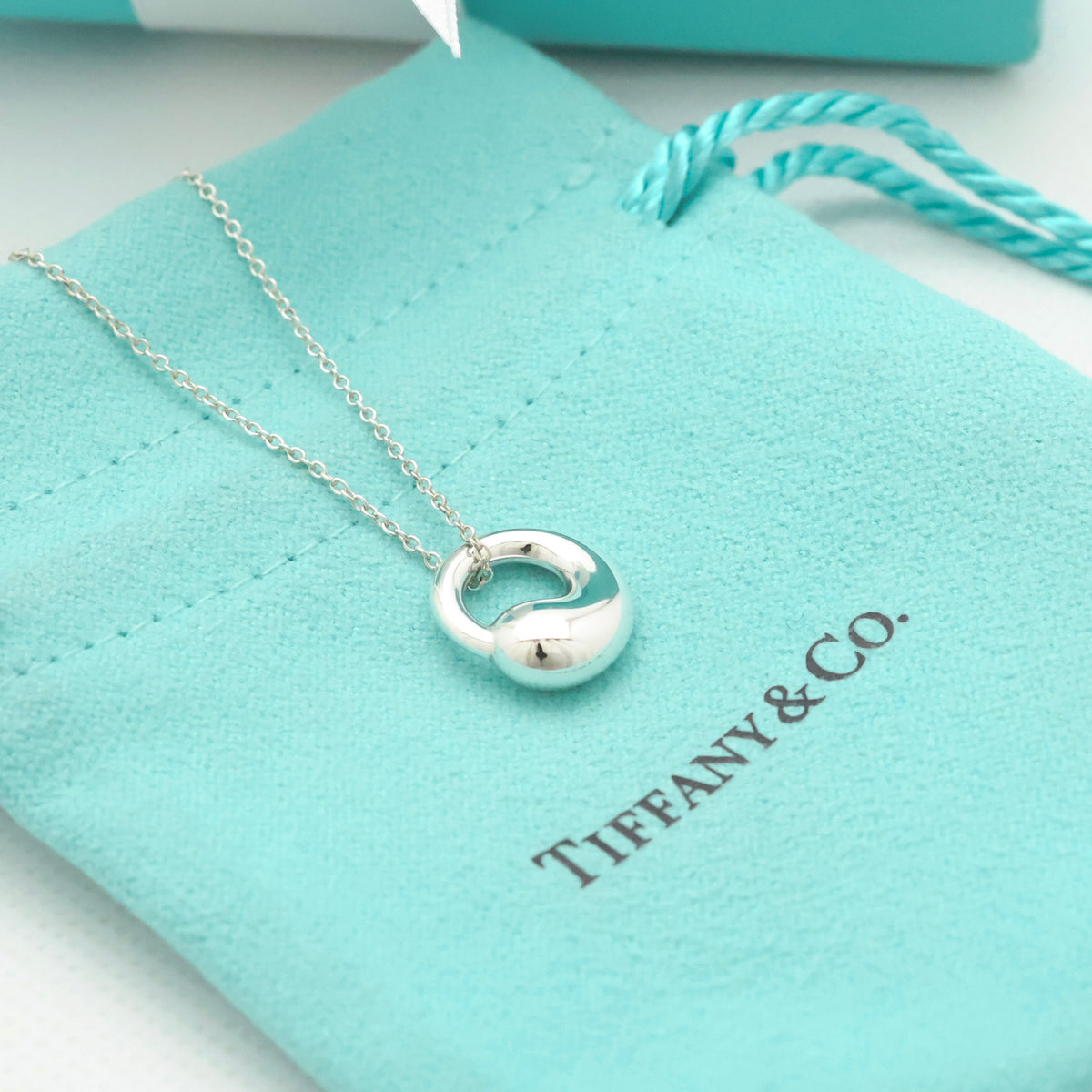  Tiffany & Co. Eternal Circle Necklace Pendant  Sterling Silver 925
