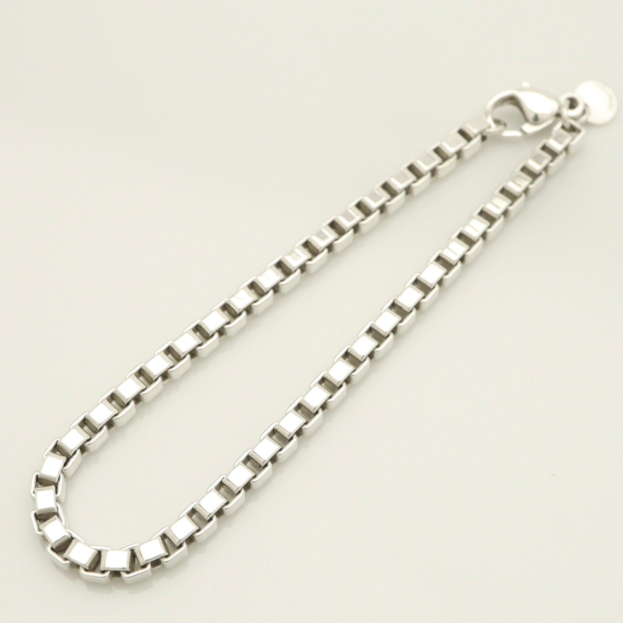  Tiffany & Co. Venetian Square Link Chain Bracelet  Sterling Silver 925