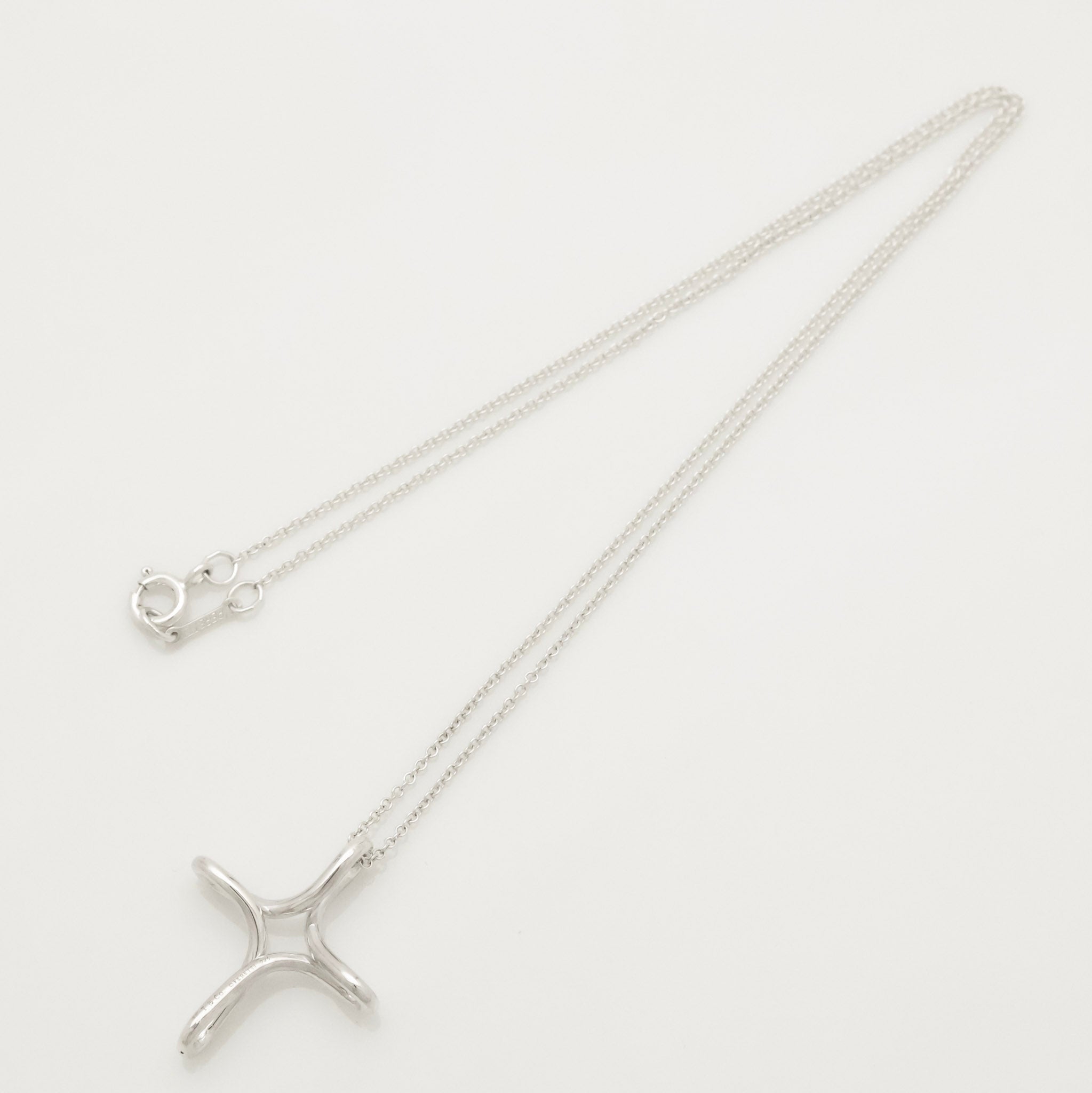TIFFANY&Co. オープン クロス インフィニティ エルサペレッティ ネックレス AG925