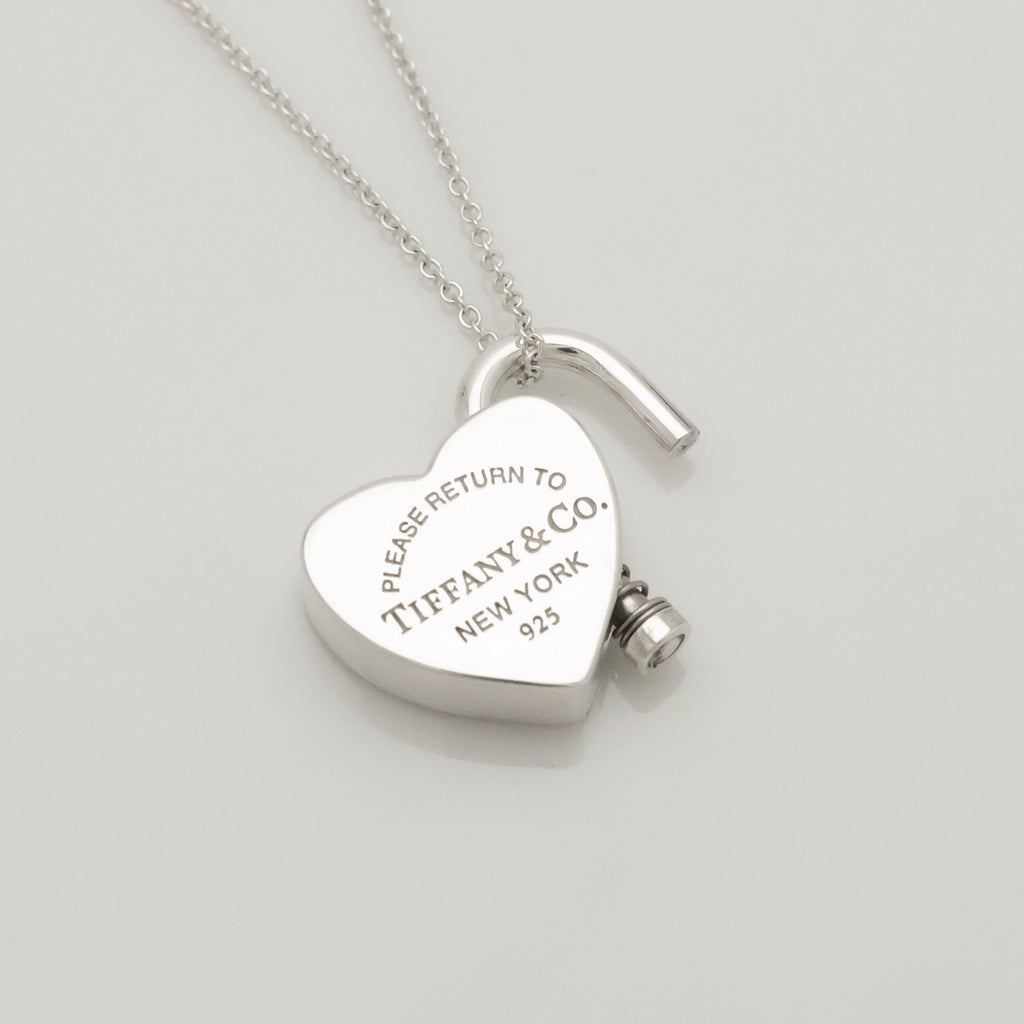 Tiffany & Co. Return to Heart Lock Padlock Necklace Sterling Silver 925