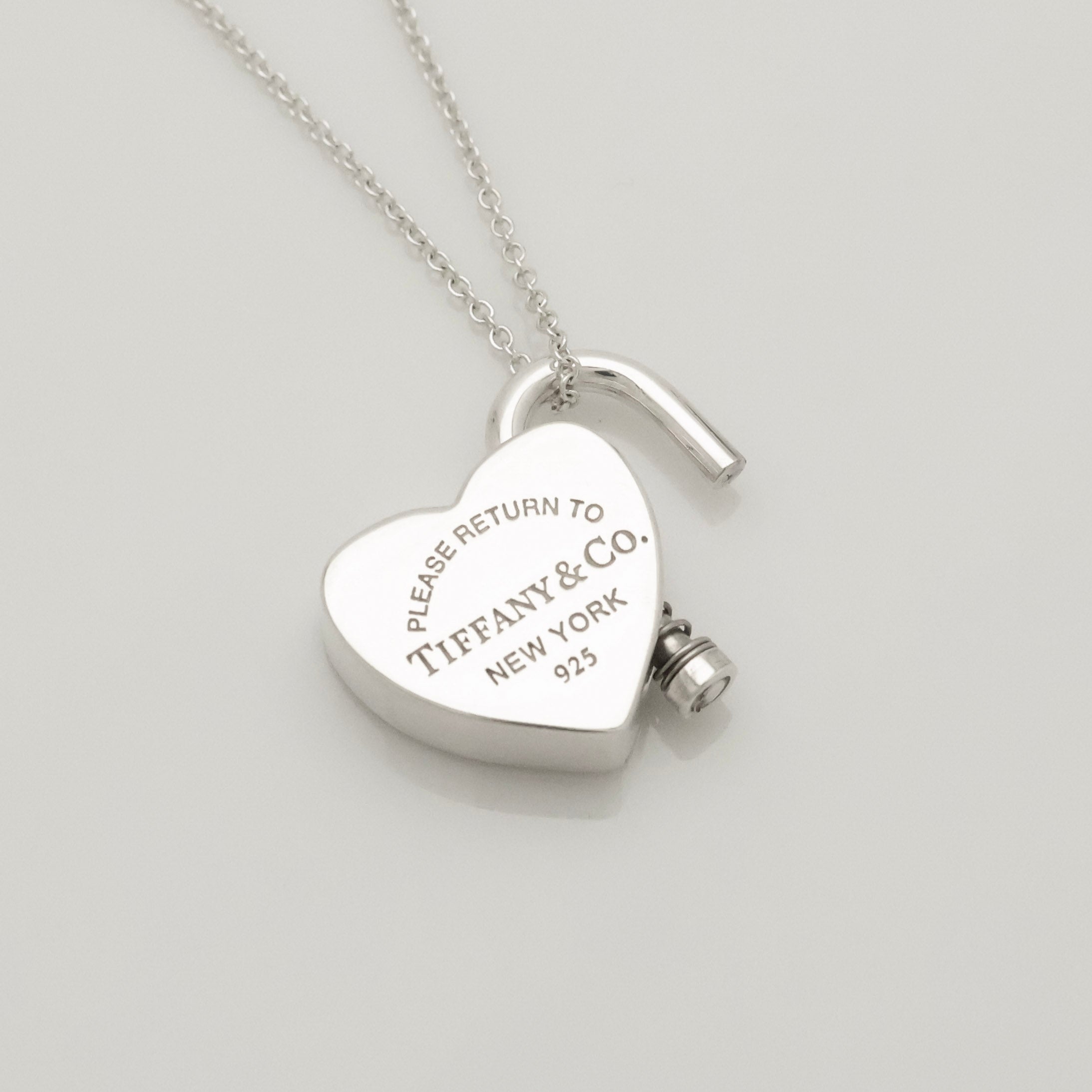 Tiffany & Co. Return to Heart Lock Padlock Necklace Sterling Silver 925
