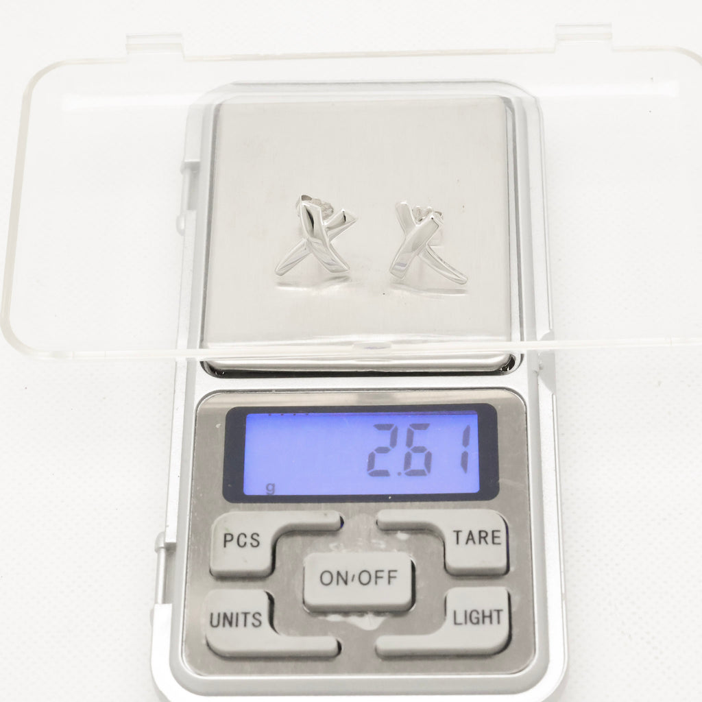 Tiffany & Co. Picasso X Kiss Cross Stud Earrings Sterling Silver 925 