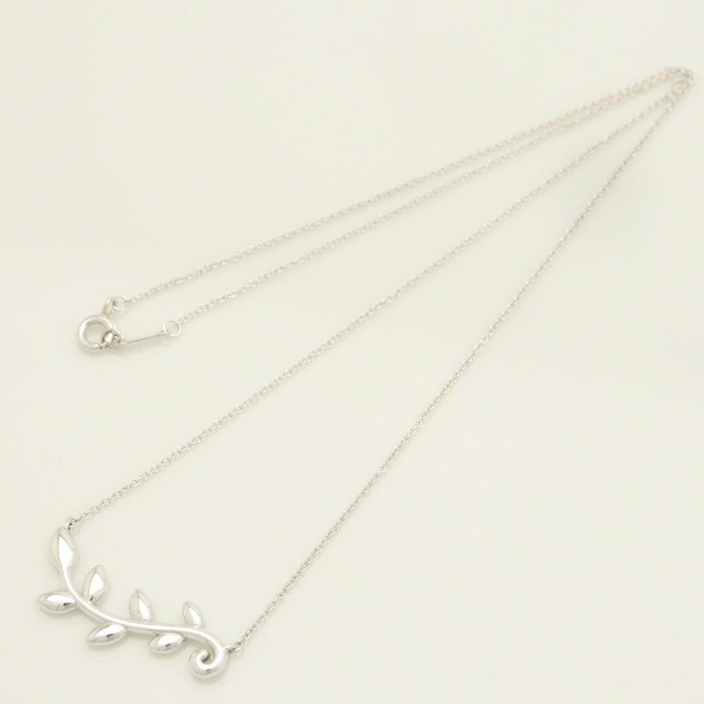 GIFT*Tiffany & Co. Picasso Olive Leaf Vine Necklace Pendant Sterling Silver 925 