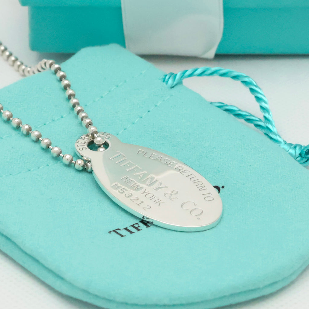 TIFFANY&Co.リターントゥ ティファニー オーバル タグ ボール チェーン ネックレス AG925